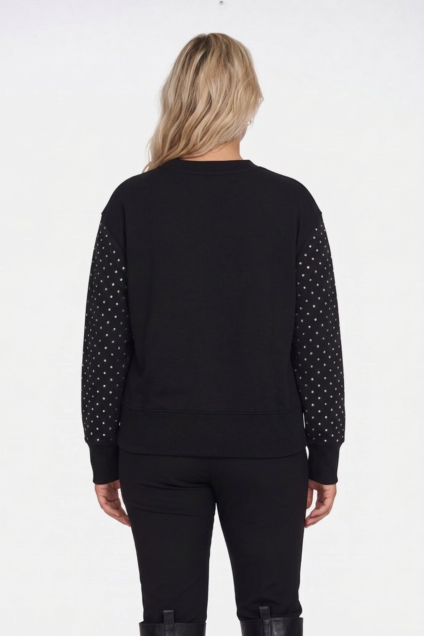 CRYSTAL TEDDY BEAR ORGANIC COTTON SWEATSHIRT BLACK 2