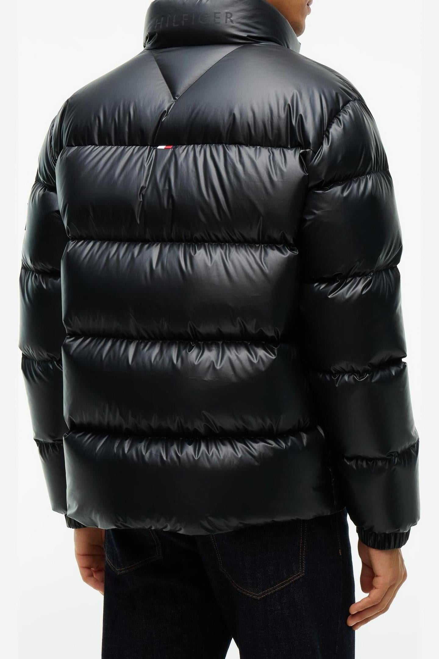 SHINY DOWN STAND PUFFER BLACK 5