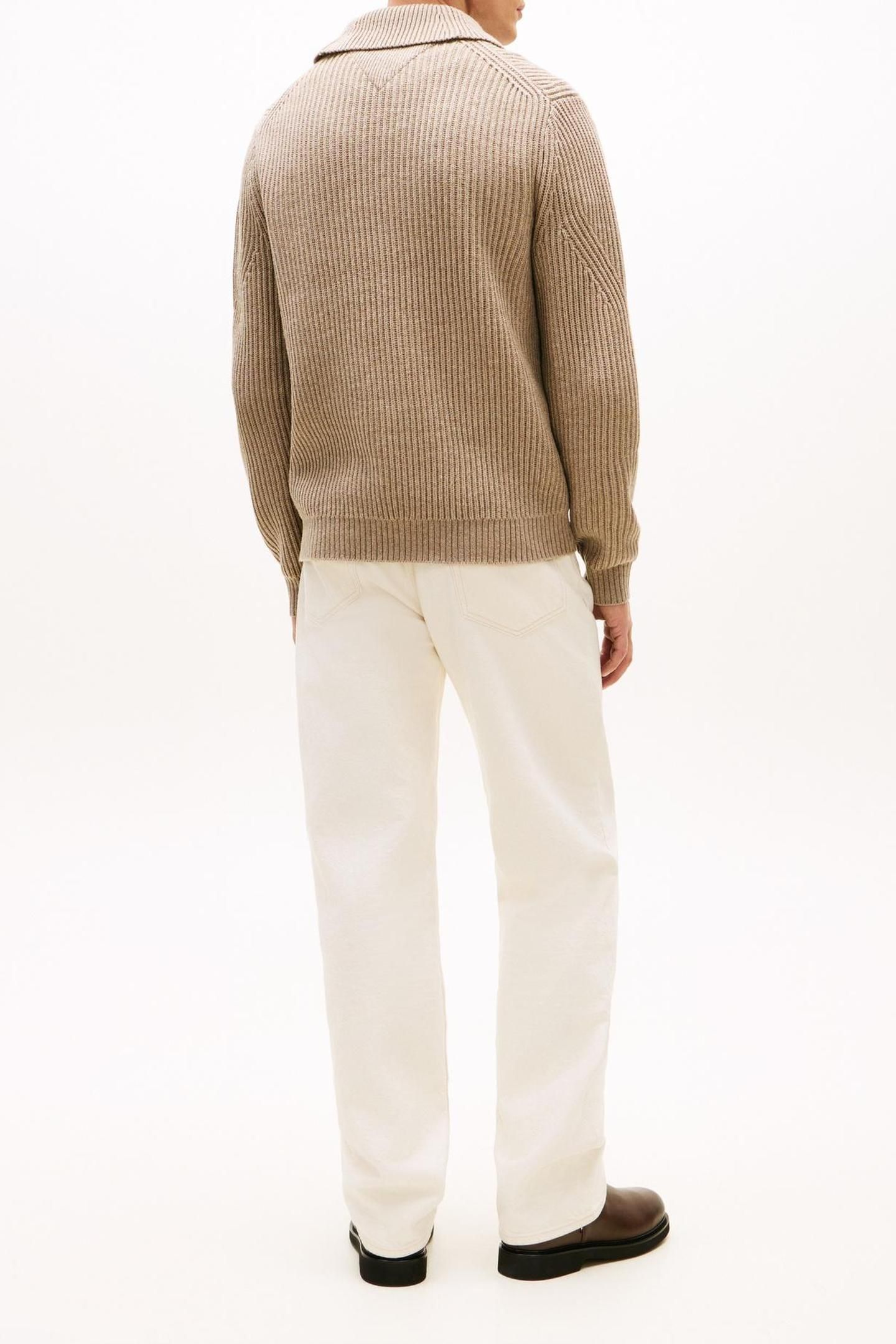 DC SHAWL COLLAR SWEATER COASTAL TAUPE HEATHER 3