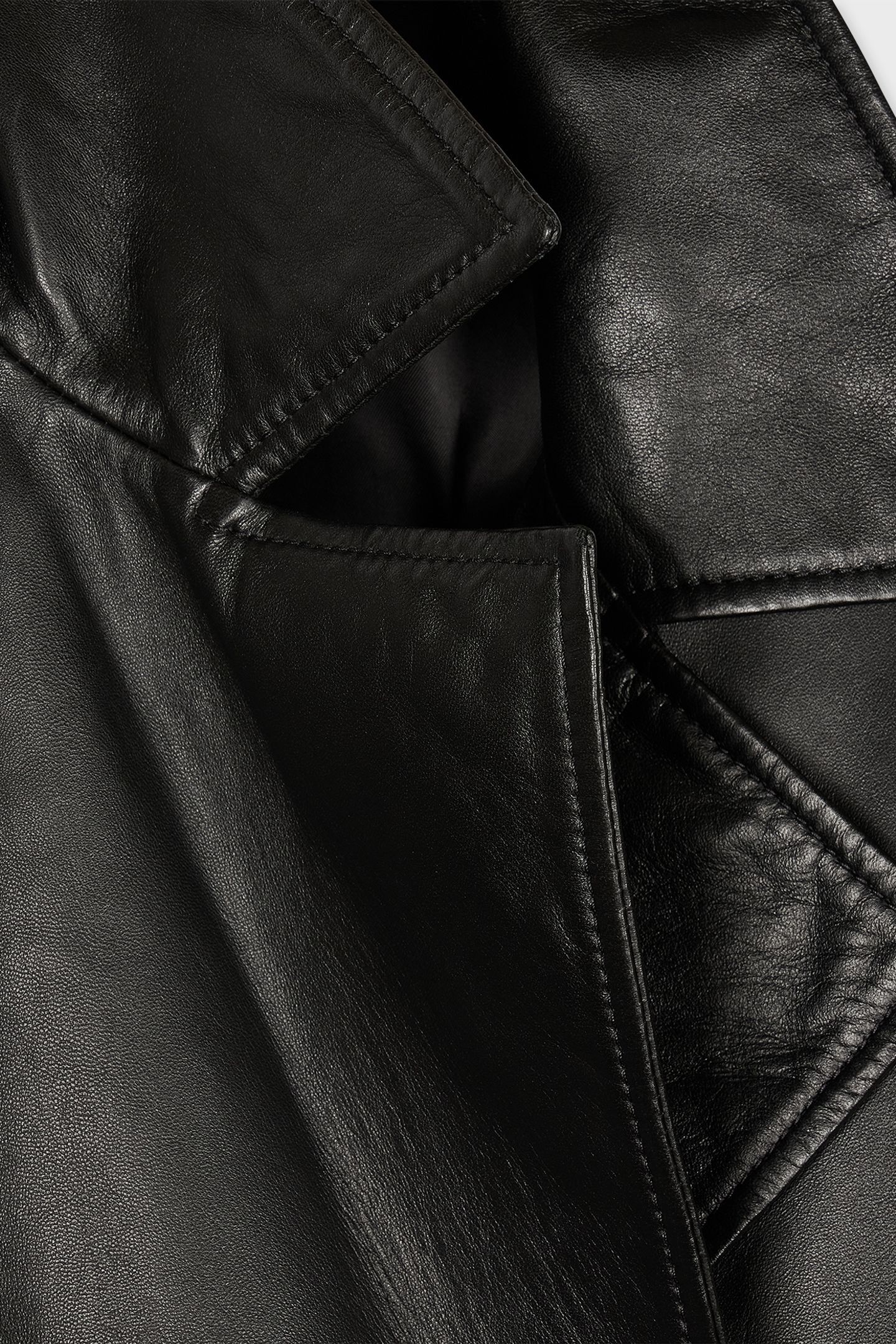 WOMENS COAT LEATHER BLACK 7