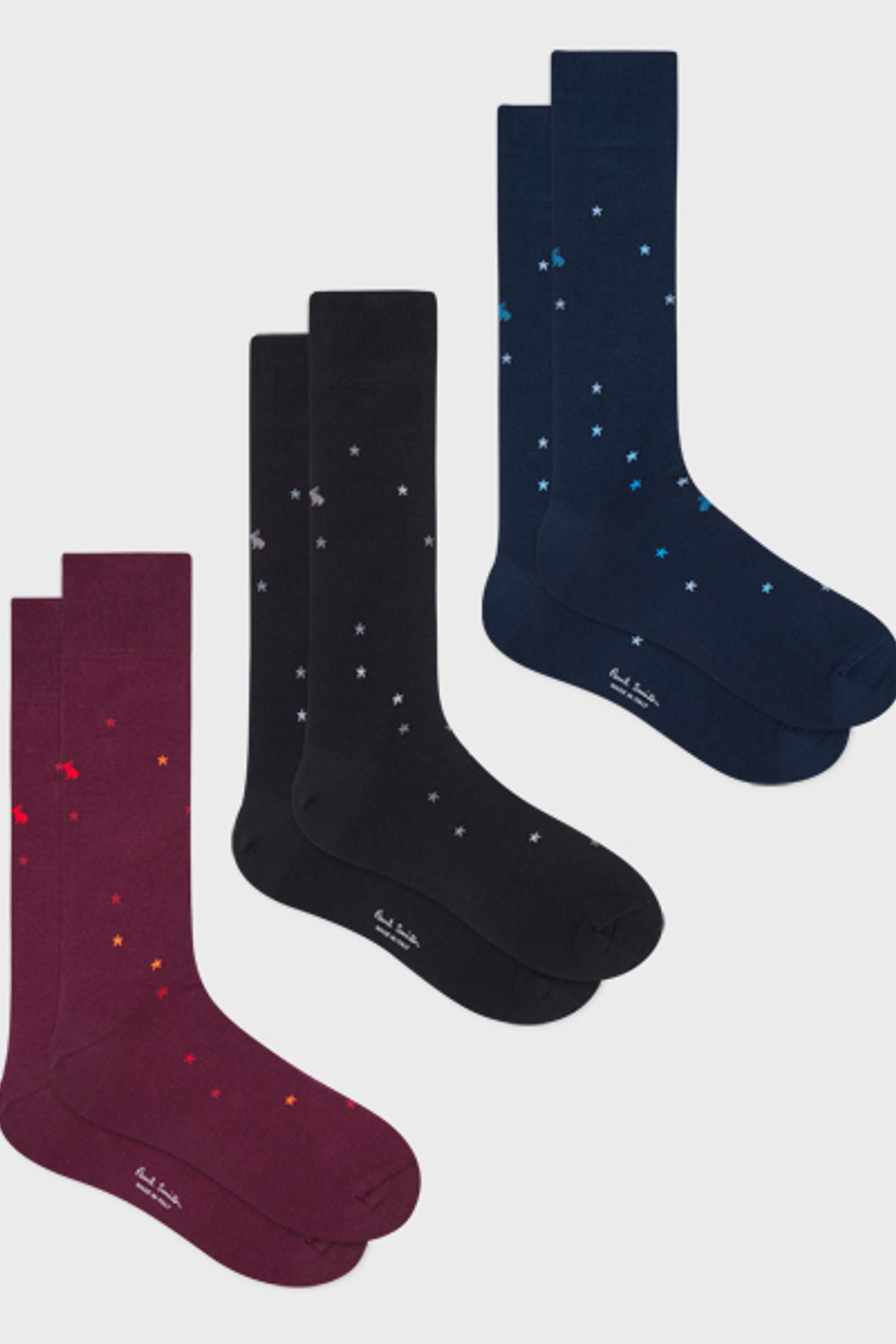 MEN SOCK 3PK STAR BUNNY MIXED PLATE 6
