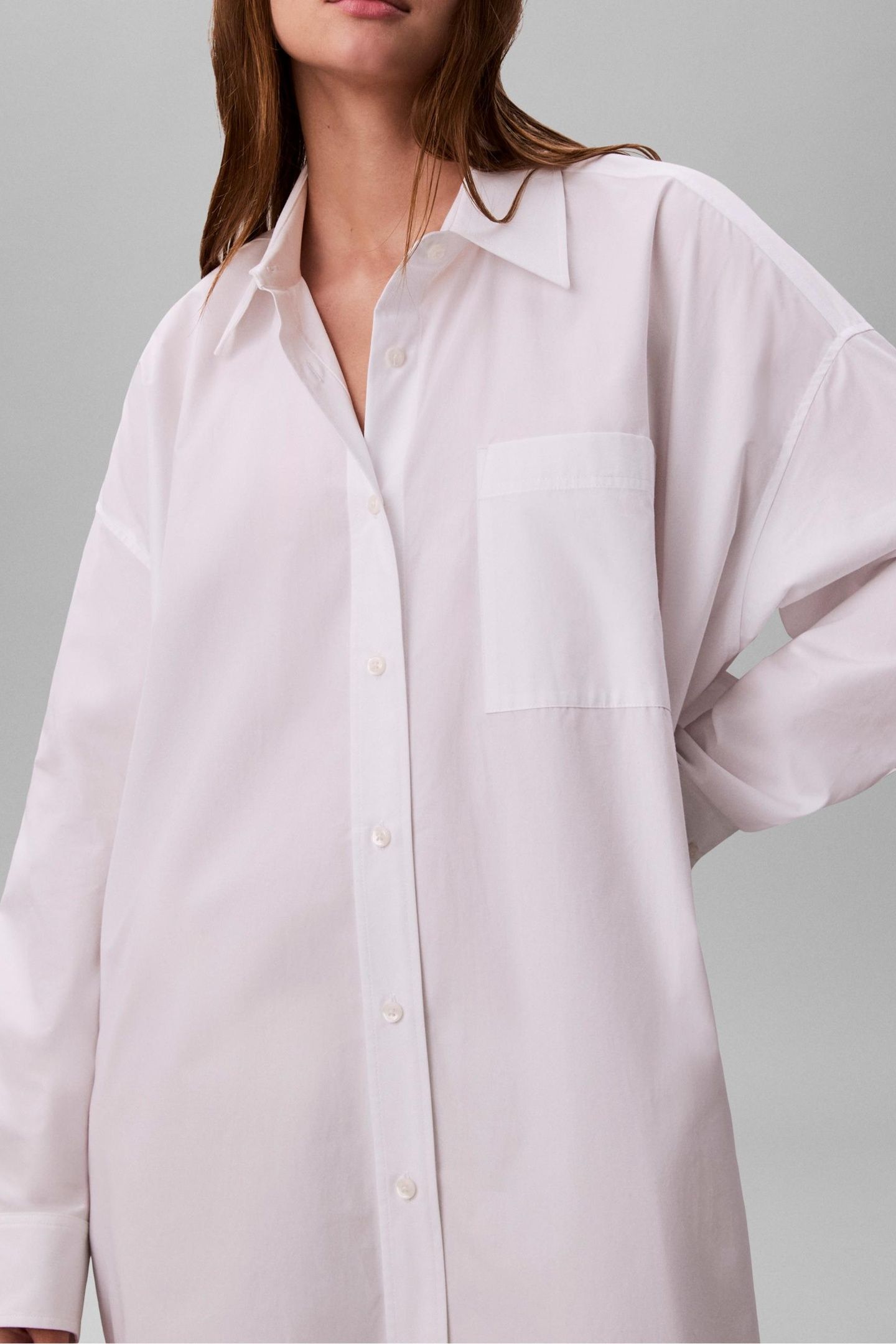 COTTON OVERSIZED MINI DRESS BRILLIANT WHITE 4