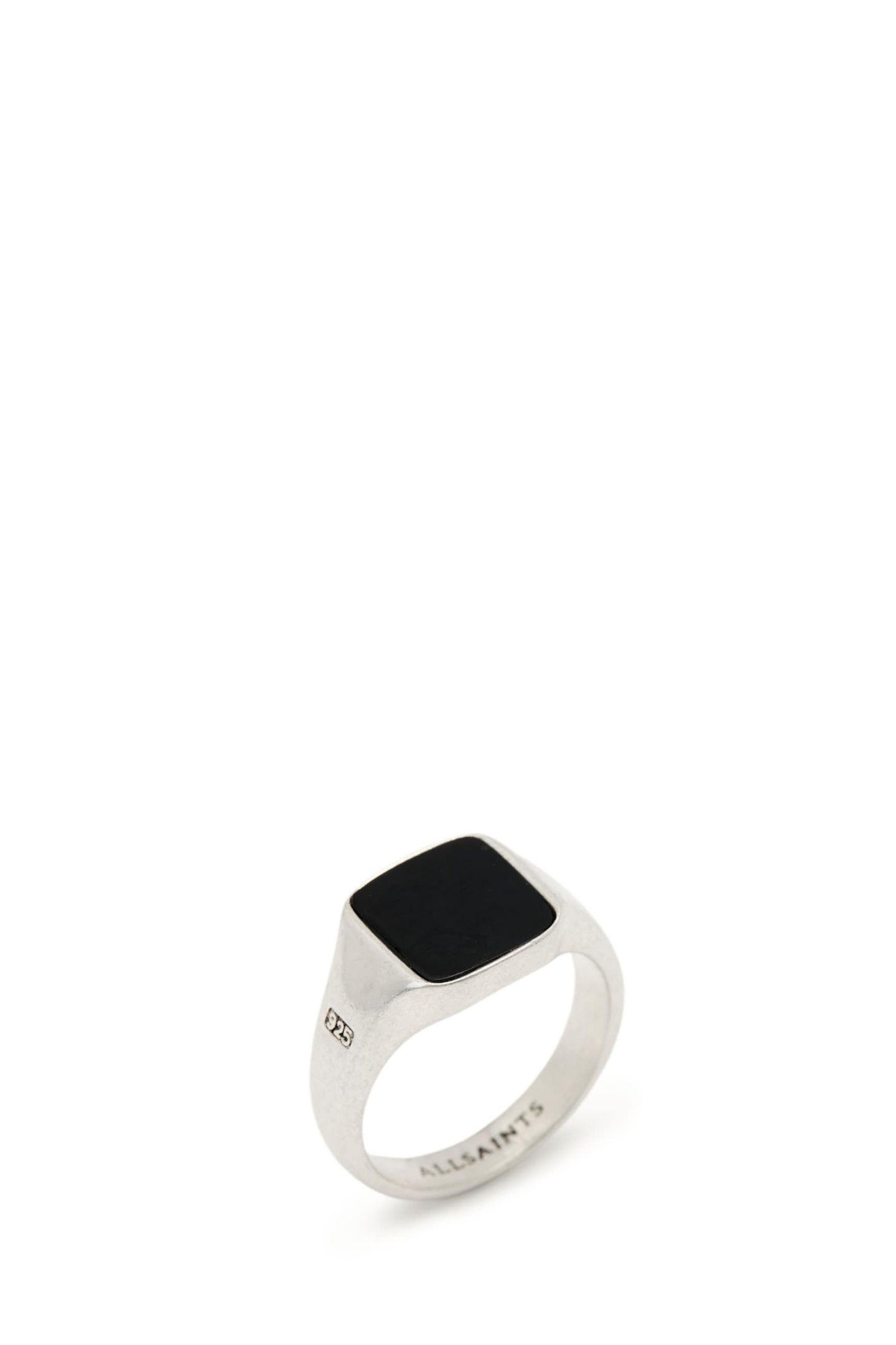 SPIKE SQ RING WARM SILVER/BLACK 1