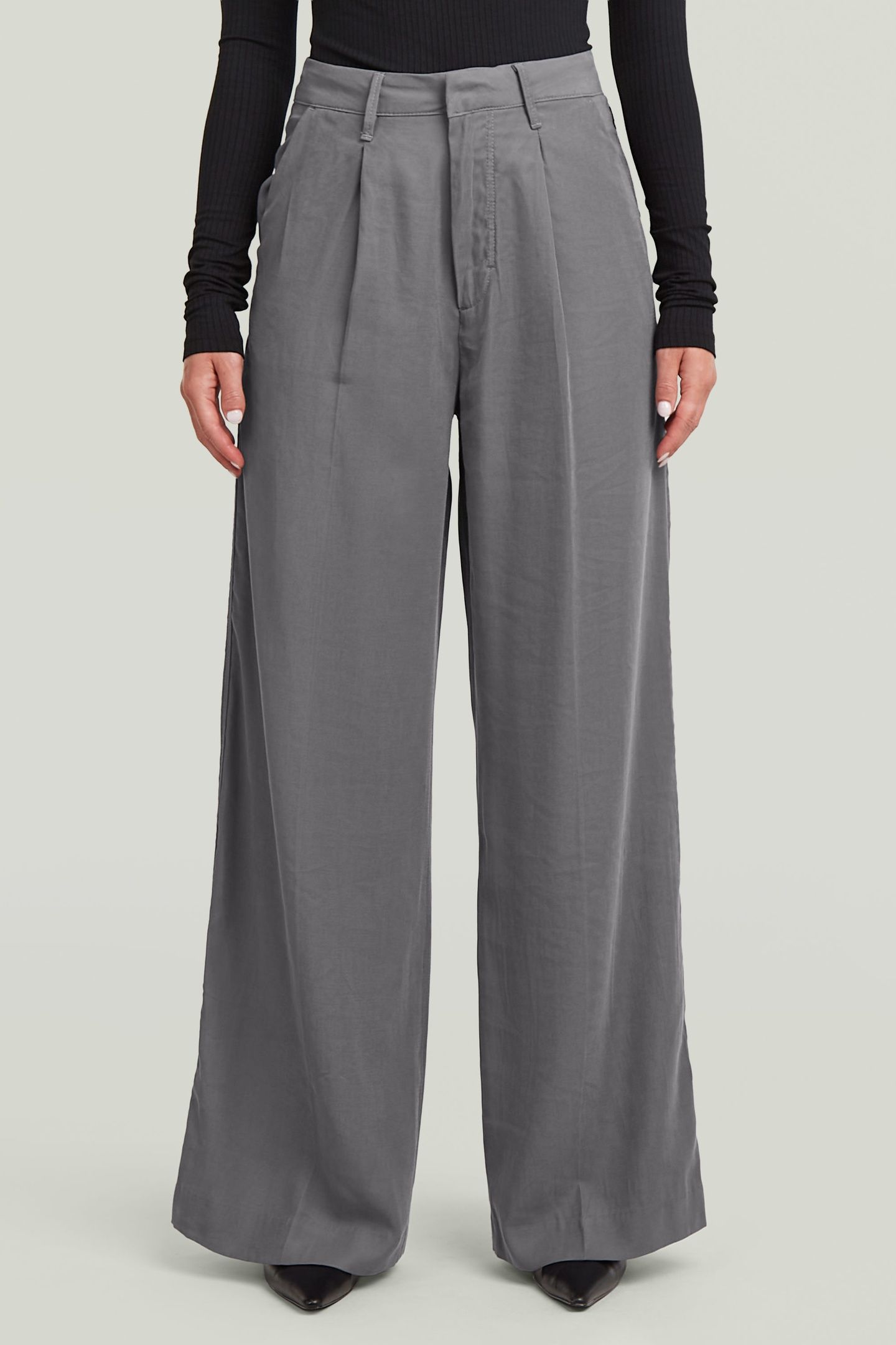 FLUID WIDE LEG PANTS GREY 1
