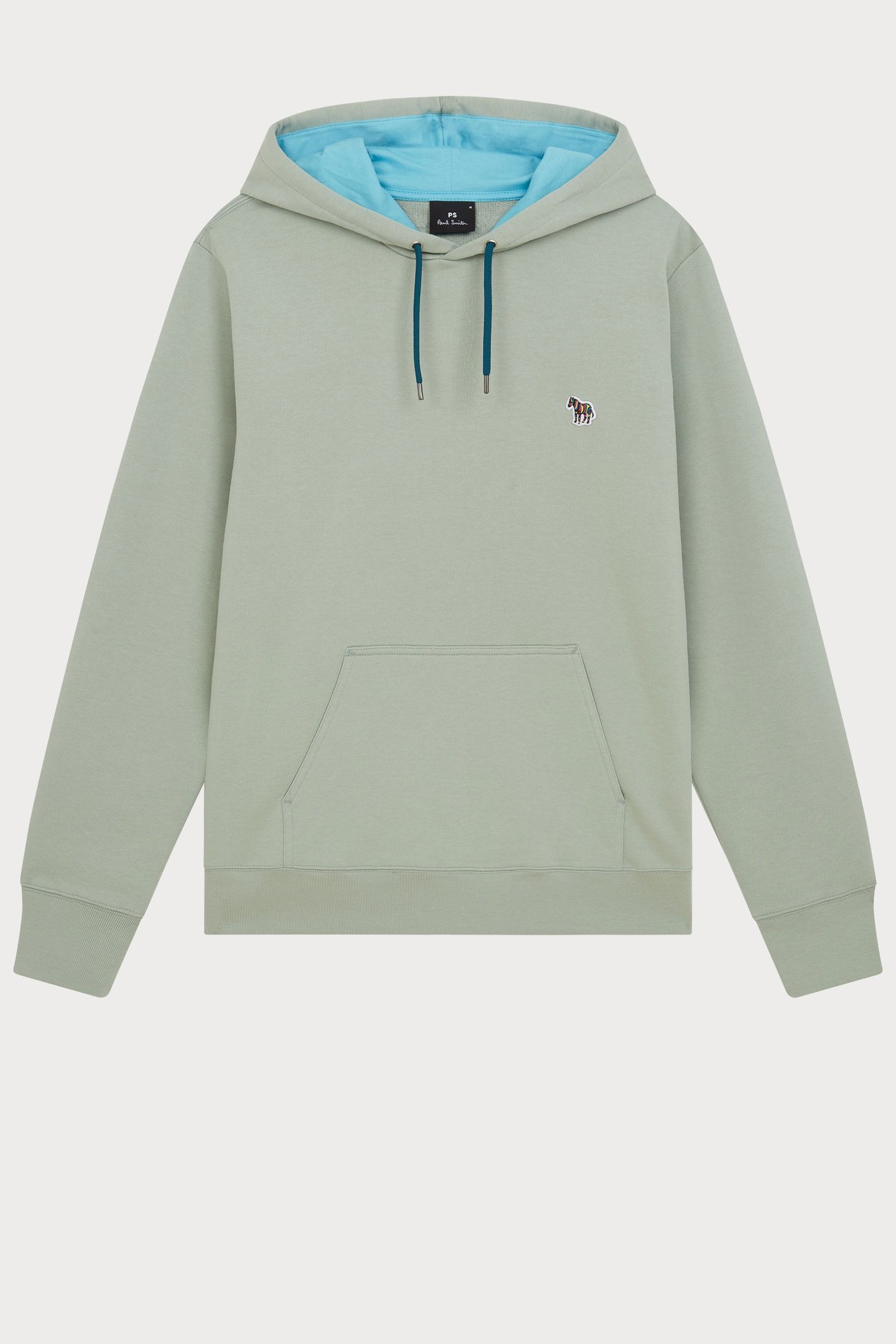 MENS REG FIT HOODY ZEBRA PASTEL GREEN 6