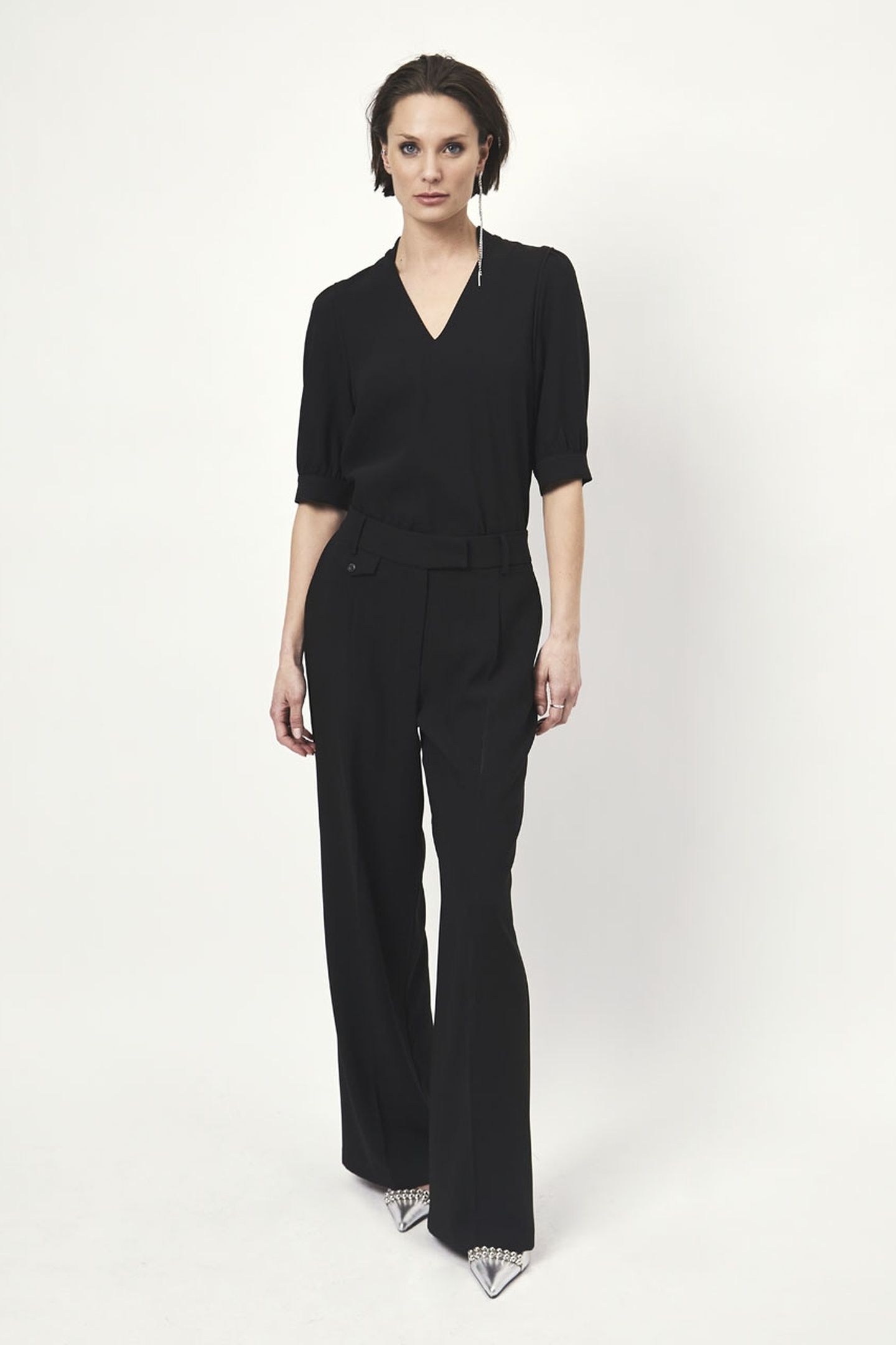 DANTE6-MALINA V NECK TOP RAVEN 1