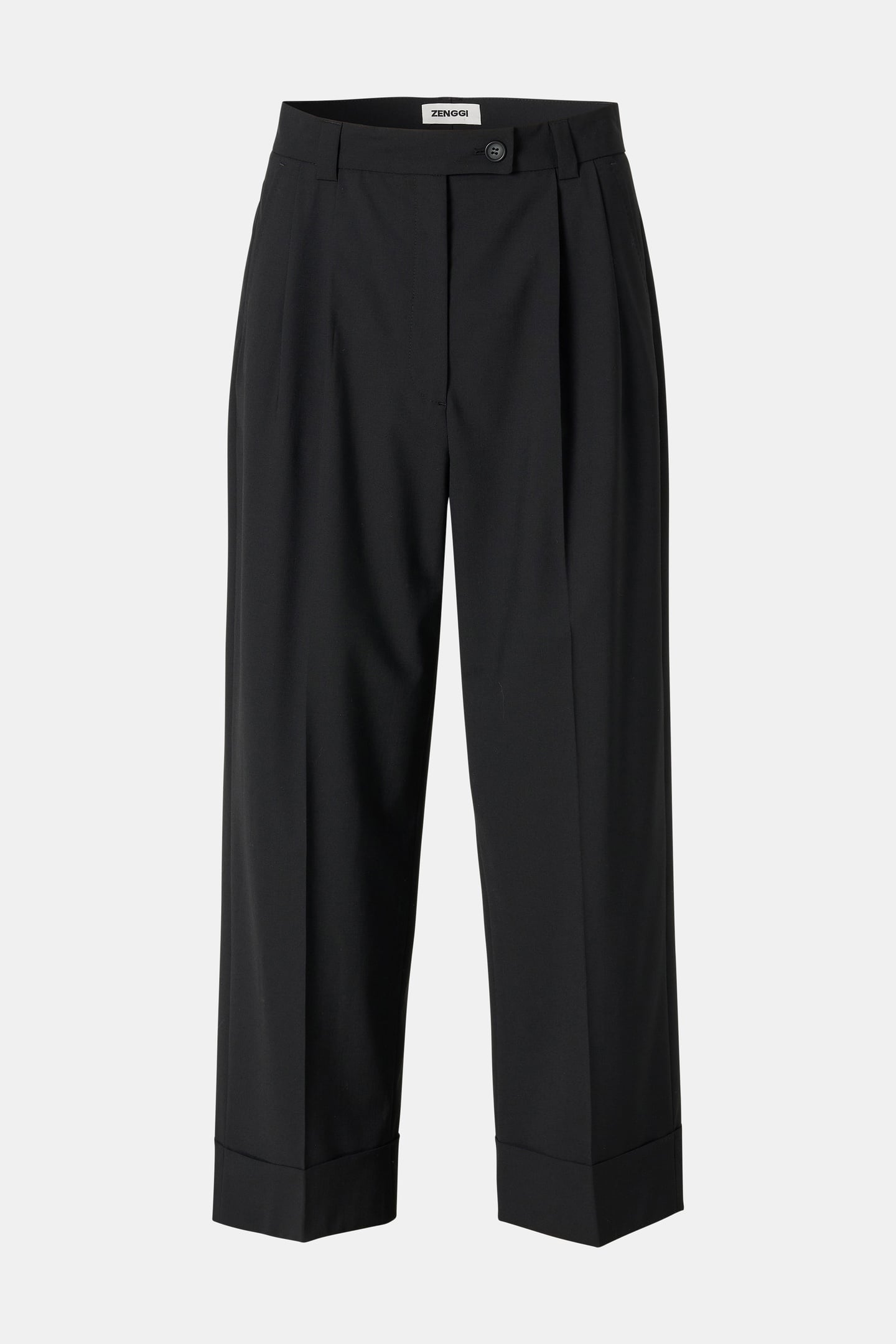 TROPICAL WOOL STRAIGHT PANTS BLACK 5