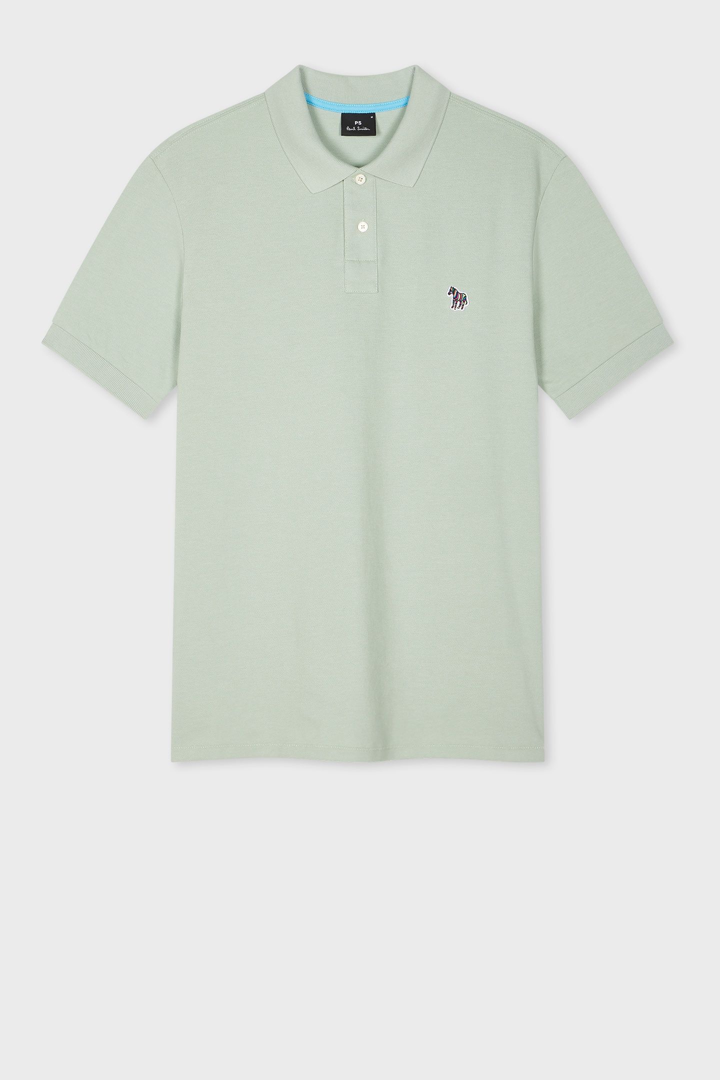 MENS REG FIT SS POLO SHIRT ZEBRA PASTEL GREEN 4