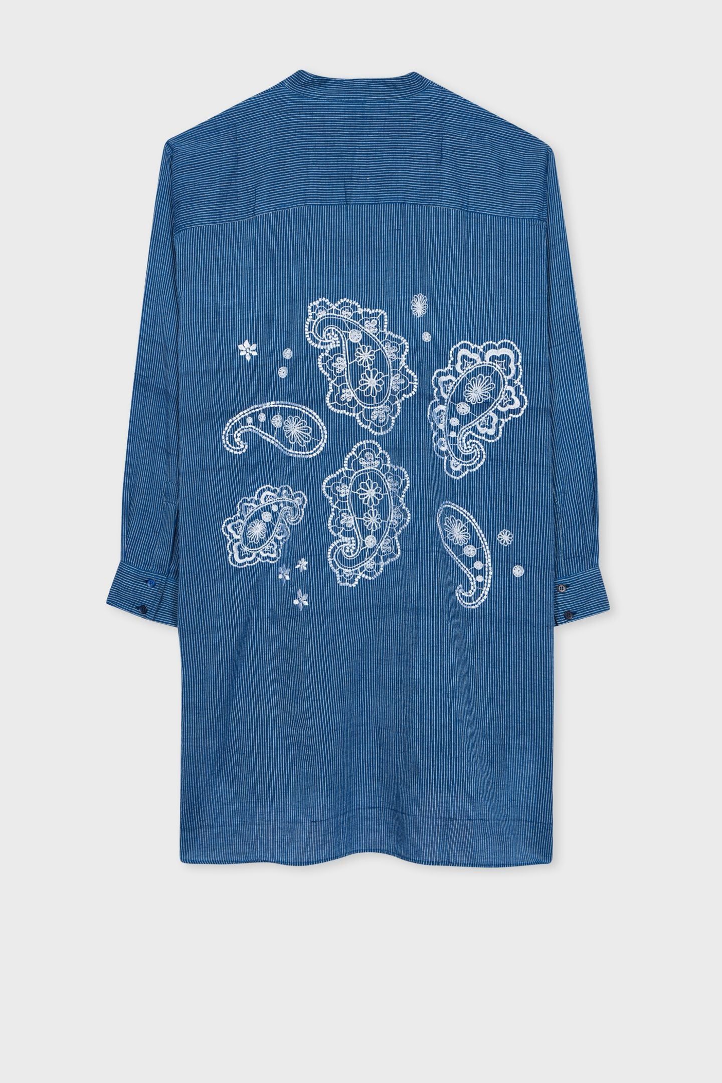 WOMEN KAFTAN STRPE PAISLY NAVY 2