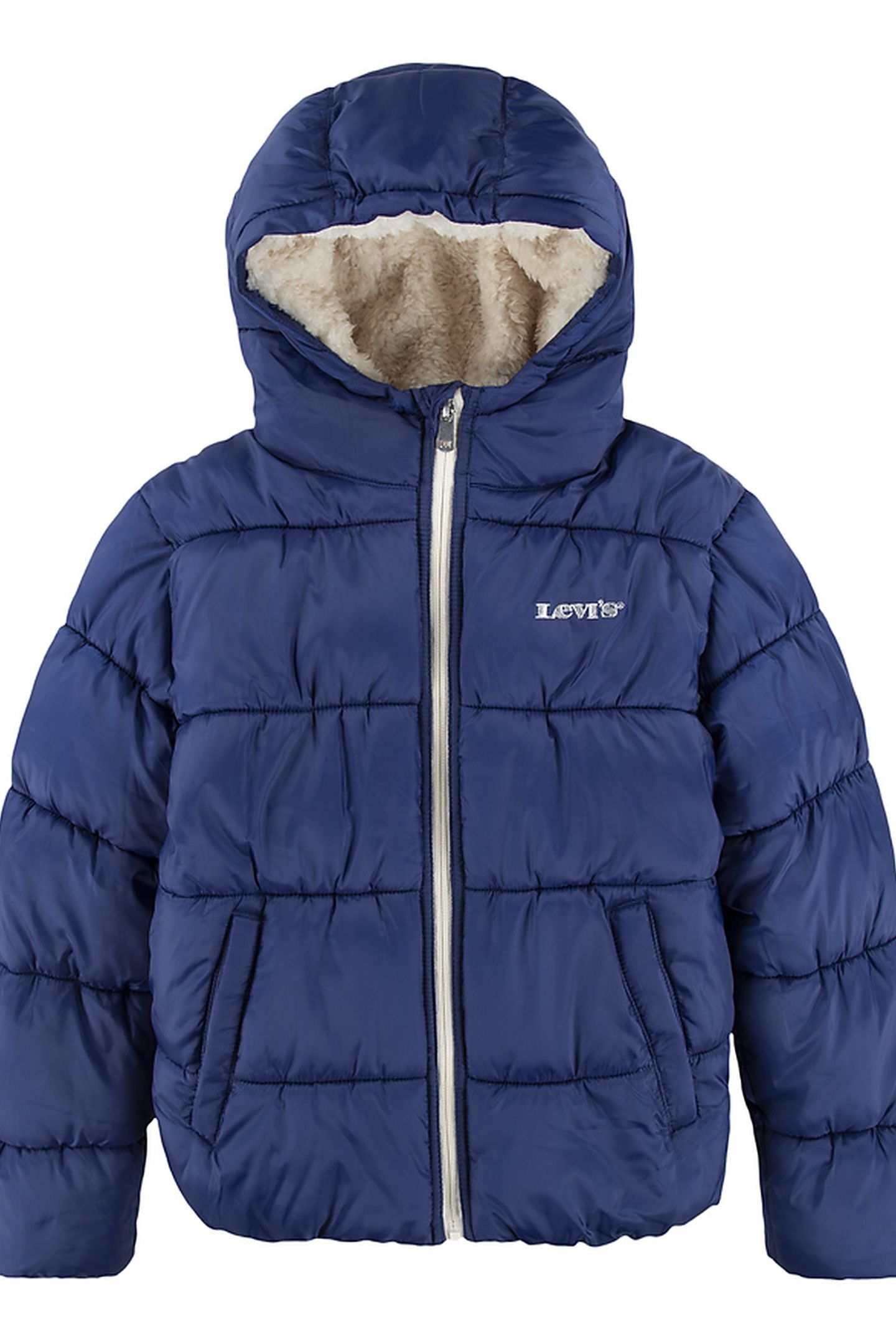 GIRLS SOLID BOXY FIT PUFFER TWILIGHT BLUE 1