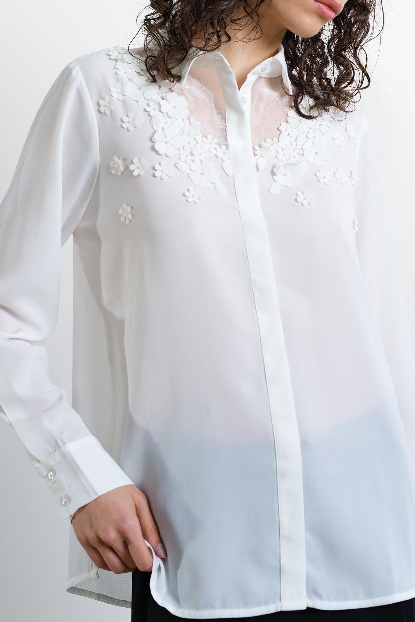 MILA GGT 3D FLORAL SHIRT SUMMER WHITE 5
