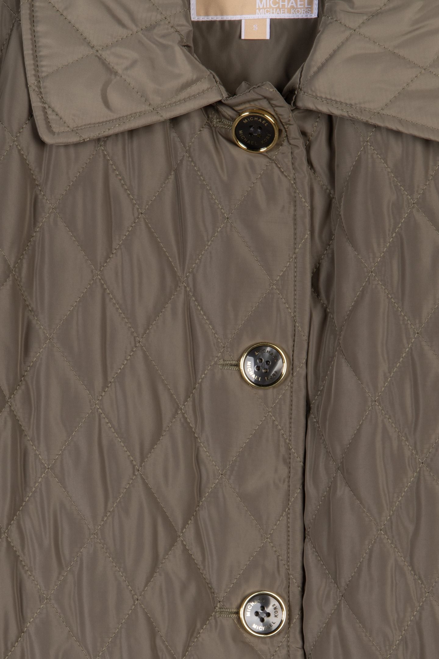 BUTTON UP QUILTED JACKET SAFARI GREEN 4