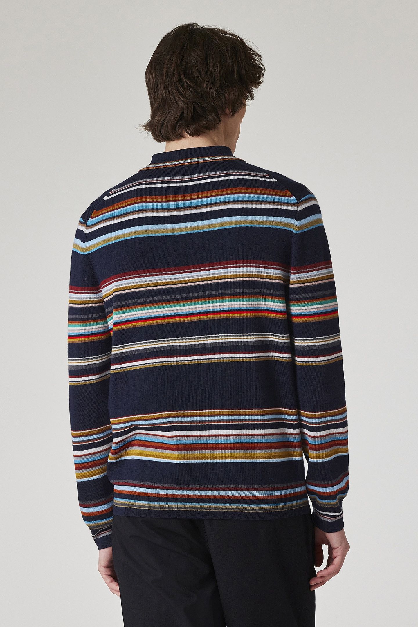 MENS SWEATER LS POLO VERY DARK NAVY 3