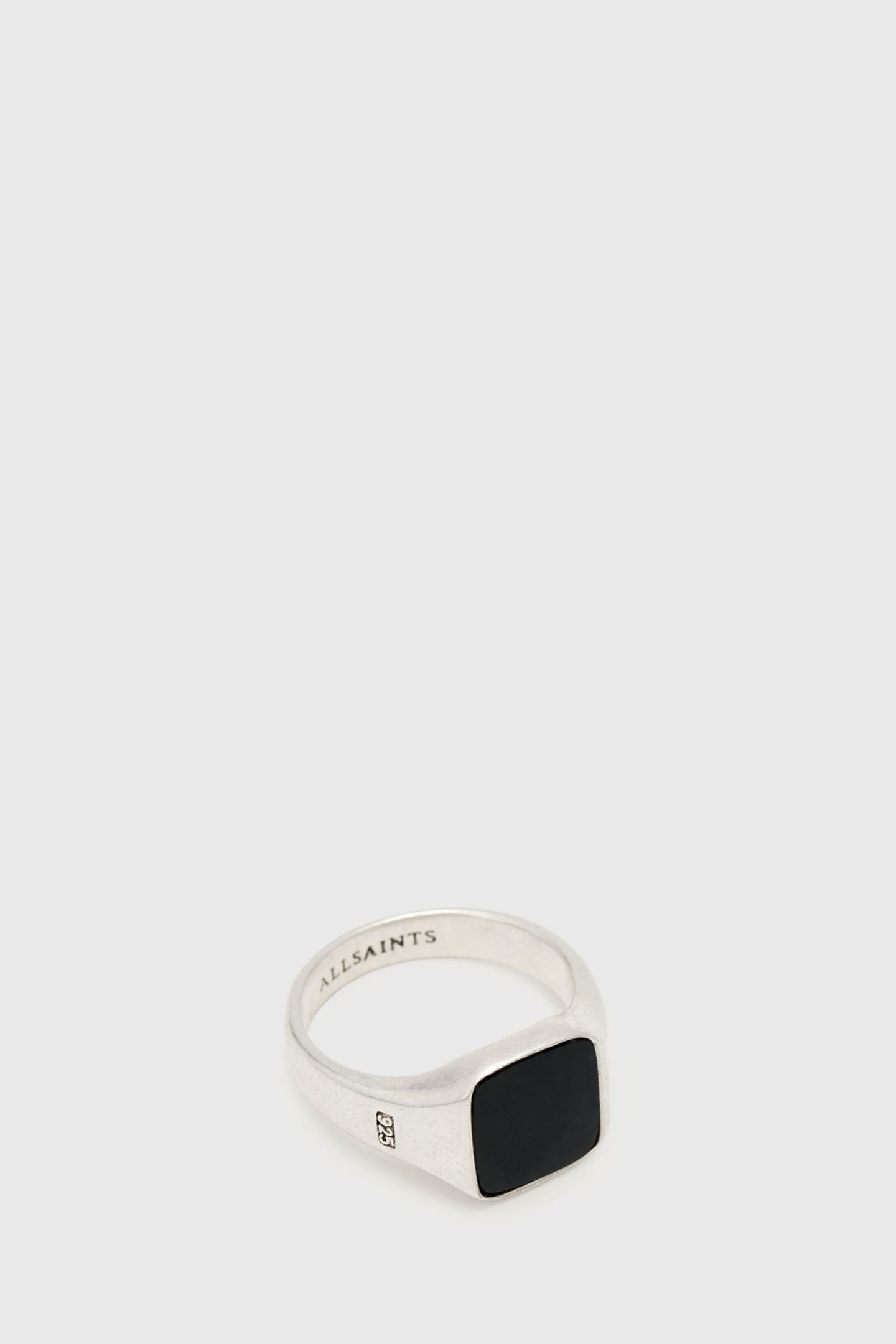SPIKE SQ RING WARM SILVER/BLACK 4