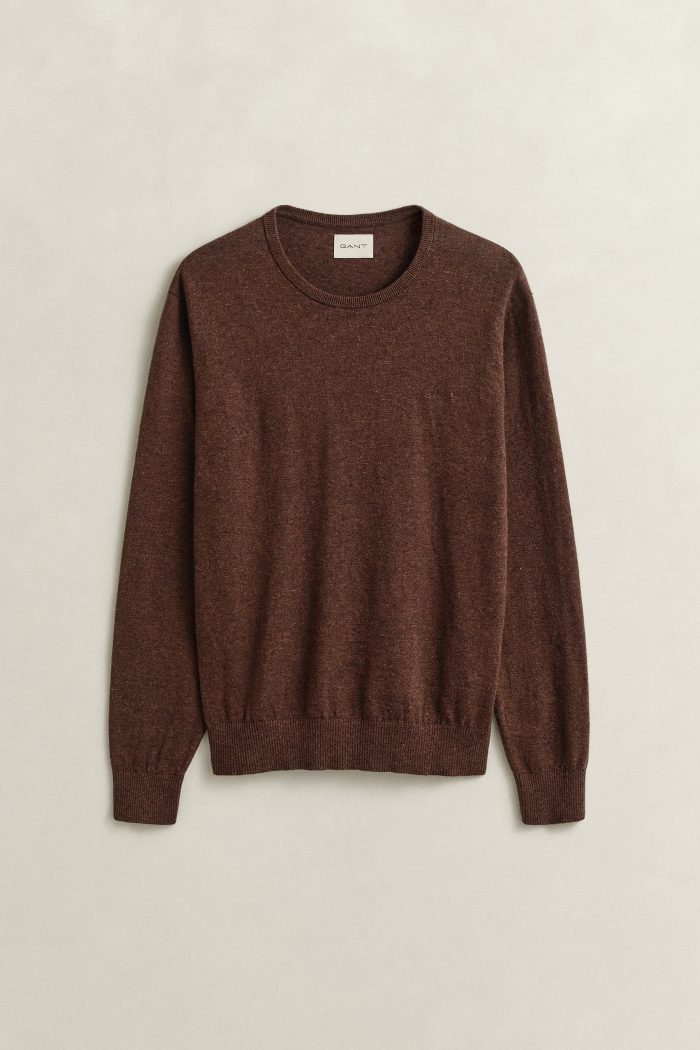 SLUB COTTON LINEN C-NECK HAZELNUT MELANGE 4