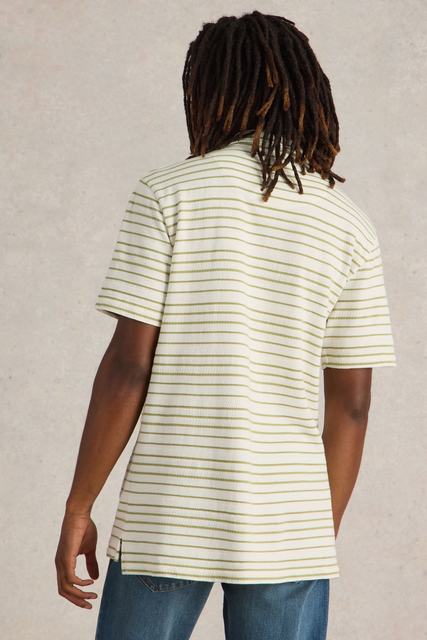JACQUARD STRIPE POLO WHITE MULTI 2