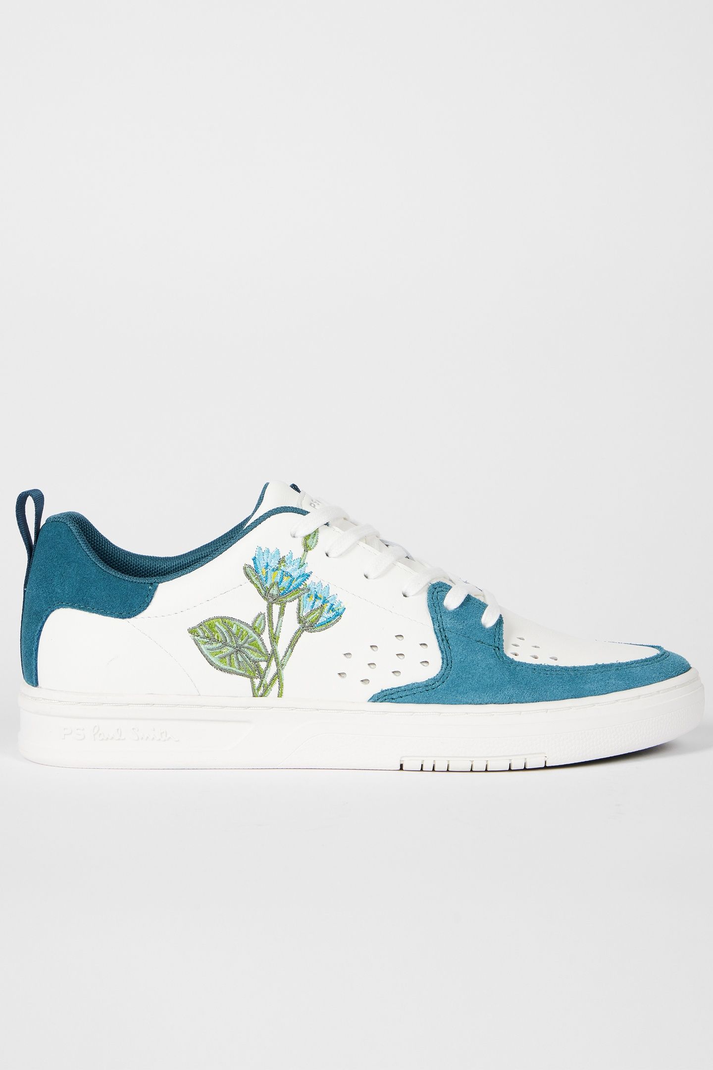 MENS SHOE COSMO WHITE NAVY FLOWER PRINT WHITE 3