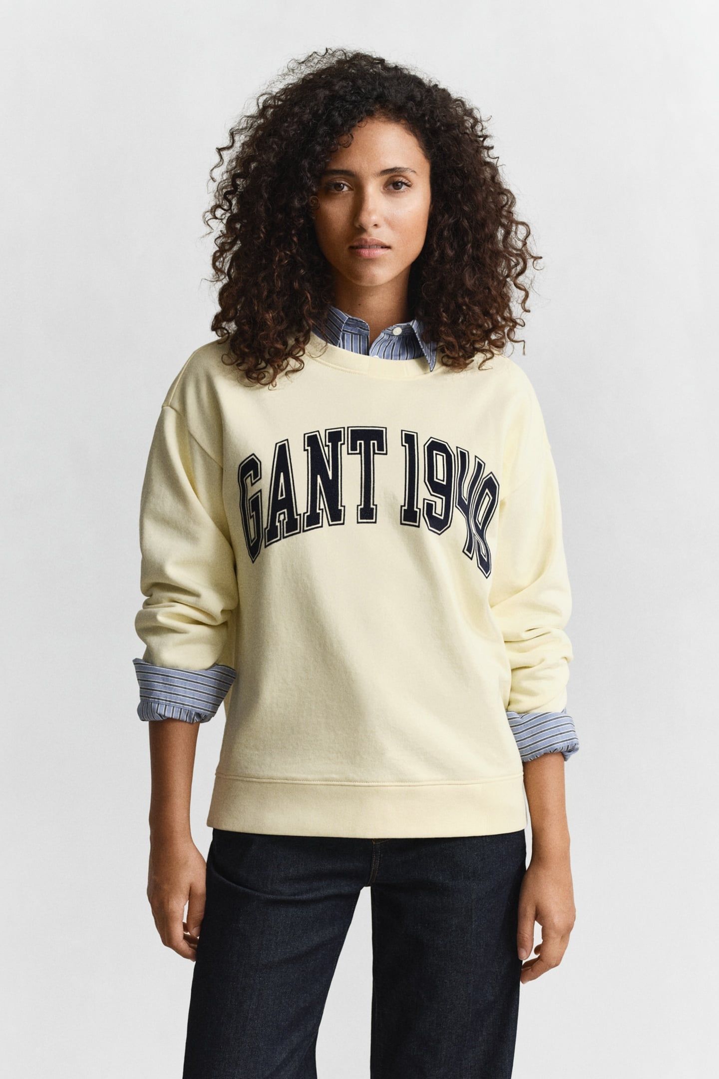 GRAPHIC C-NECK SWEAT VANILLA YELLOW 1