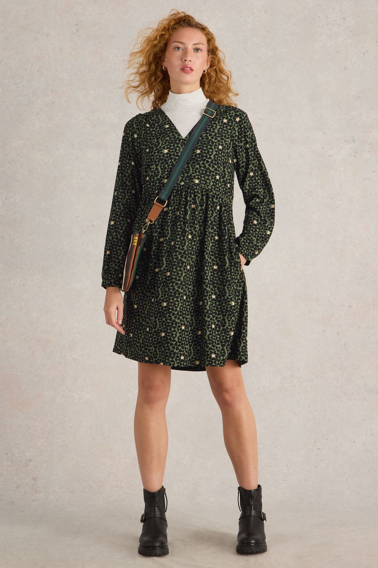 PENELOPE DRESS GREEN PRINT 2