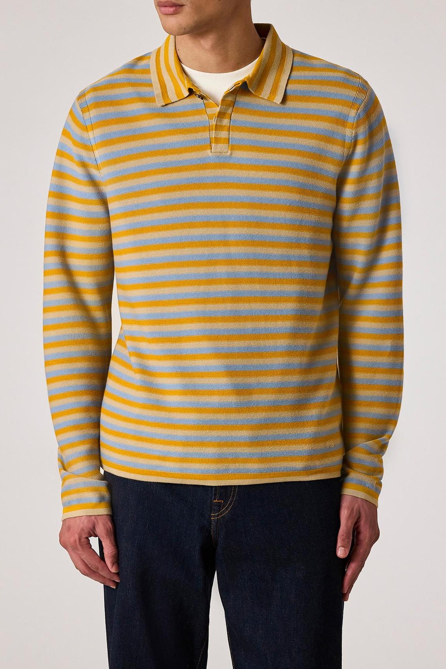 MENS SWEATER LS POLO LIGHT BLUE 1
