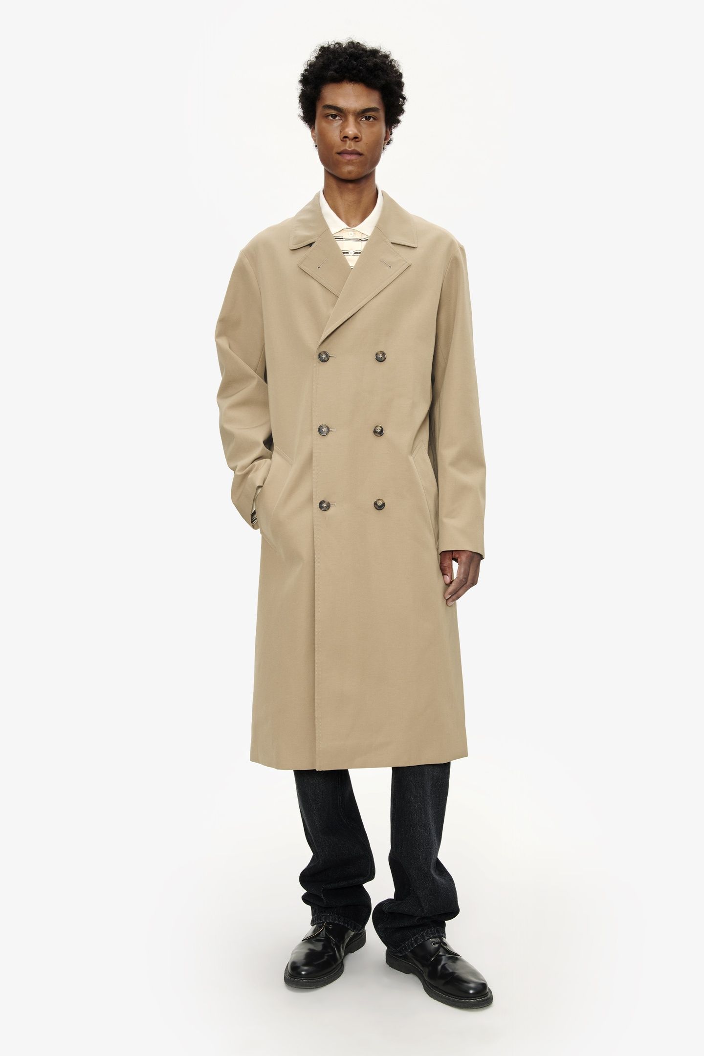 UNISEX COAT DOUBLE-BREASTED BEIGE 1