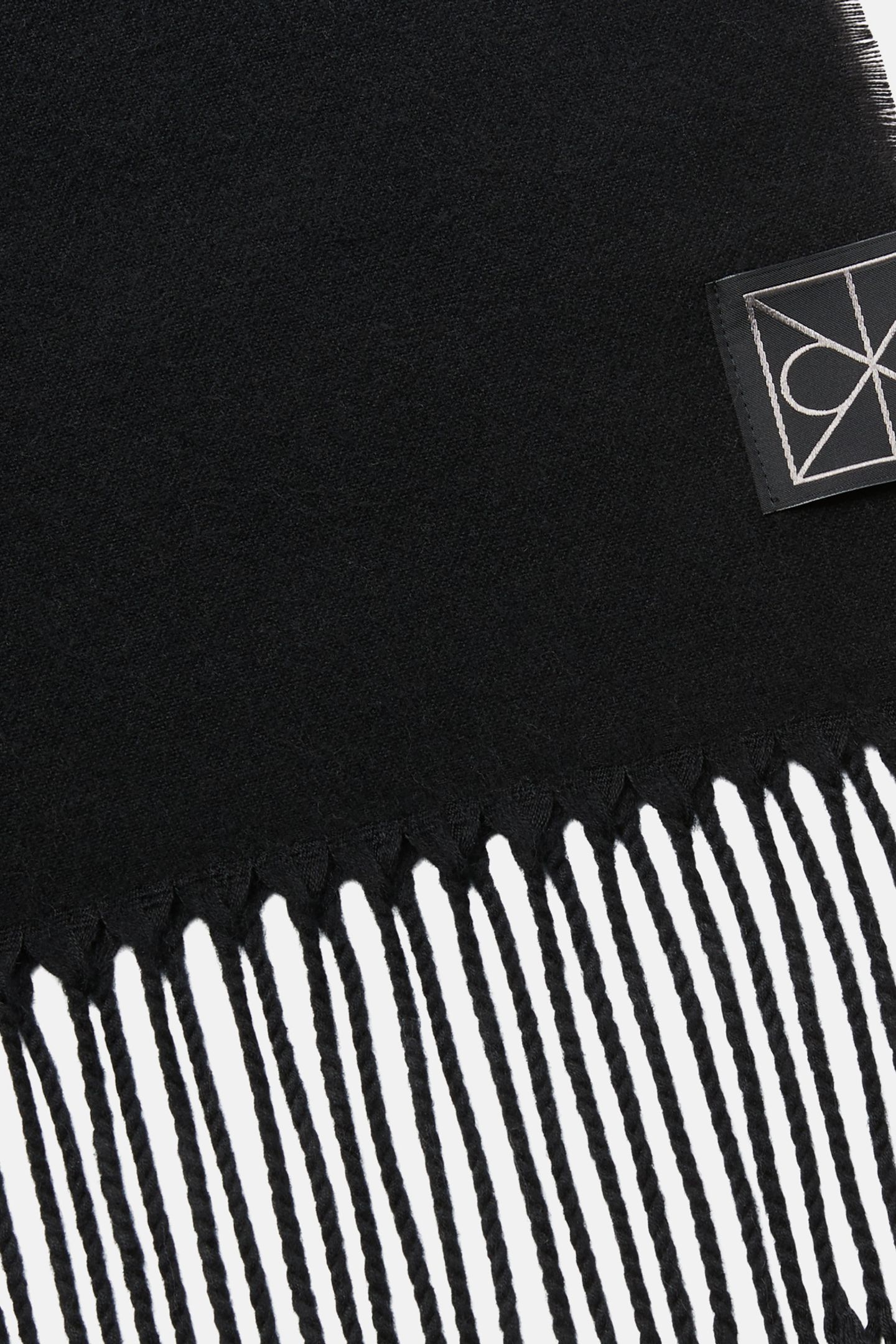 EMBLEM 2-TONE FRINGE SCARF BLACK/STORM FRONT 4