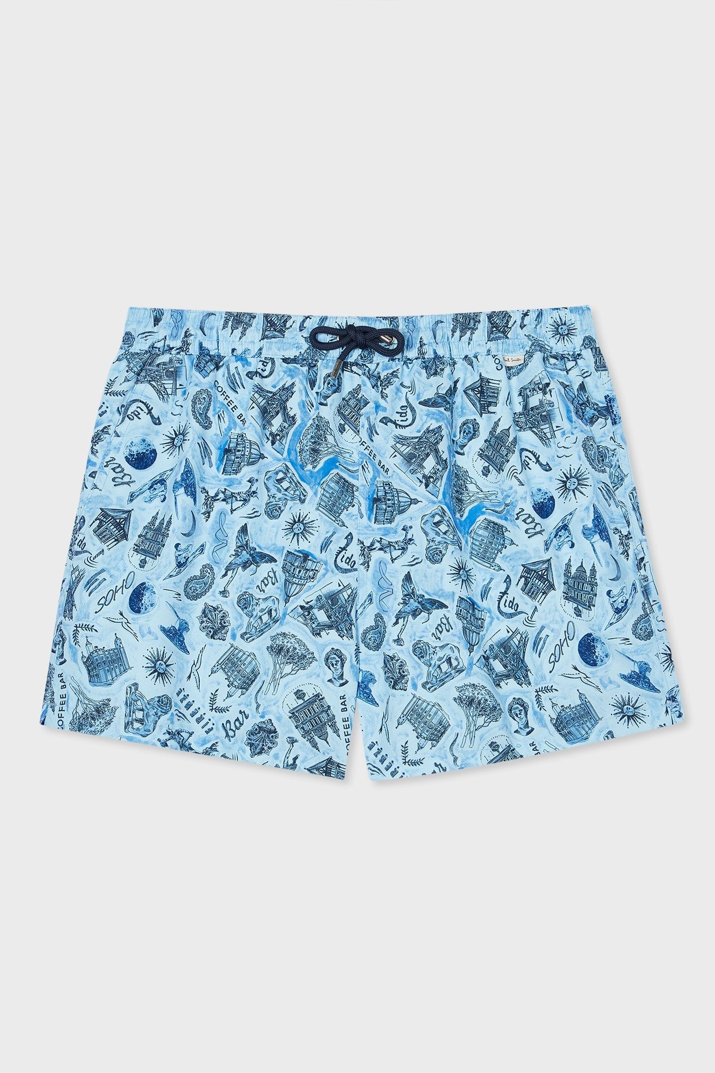 MEN SWIM SHORT CITY DITSY LIGHT BLUE 1