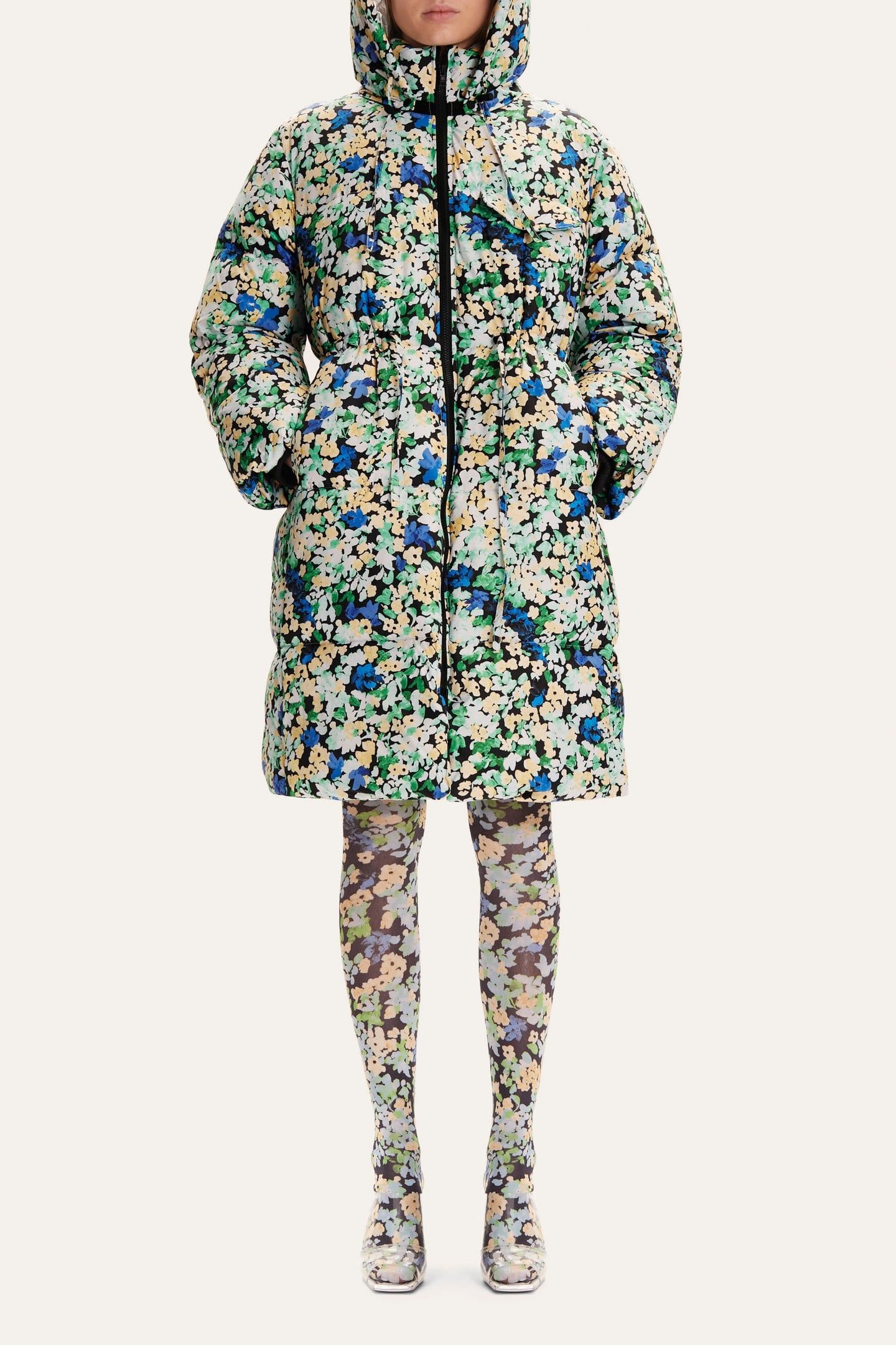 OAK PADDED OUTERWEAR FLORAL POINTILLISM 1
