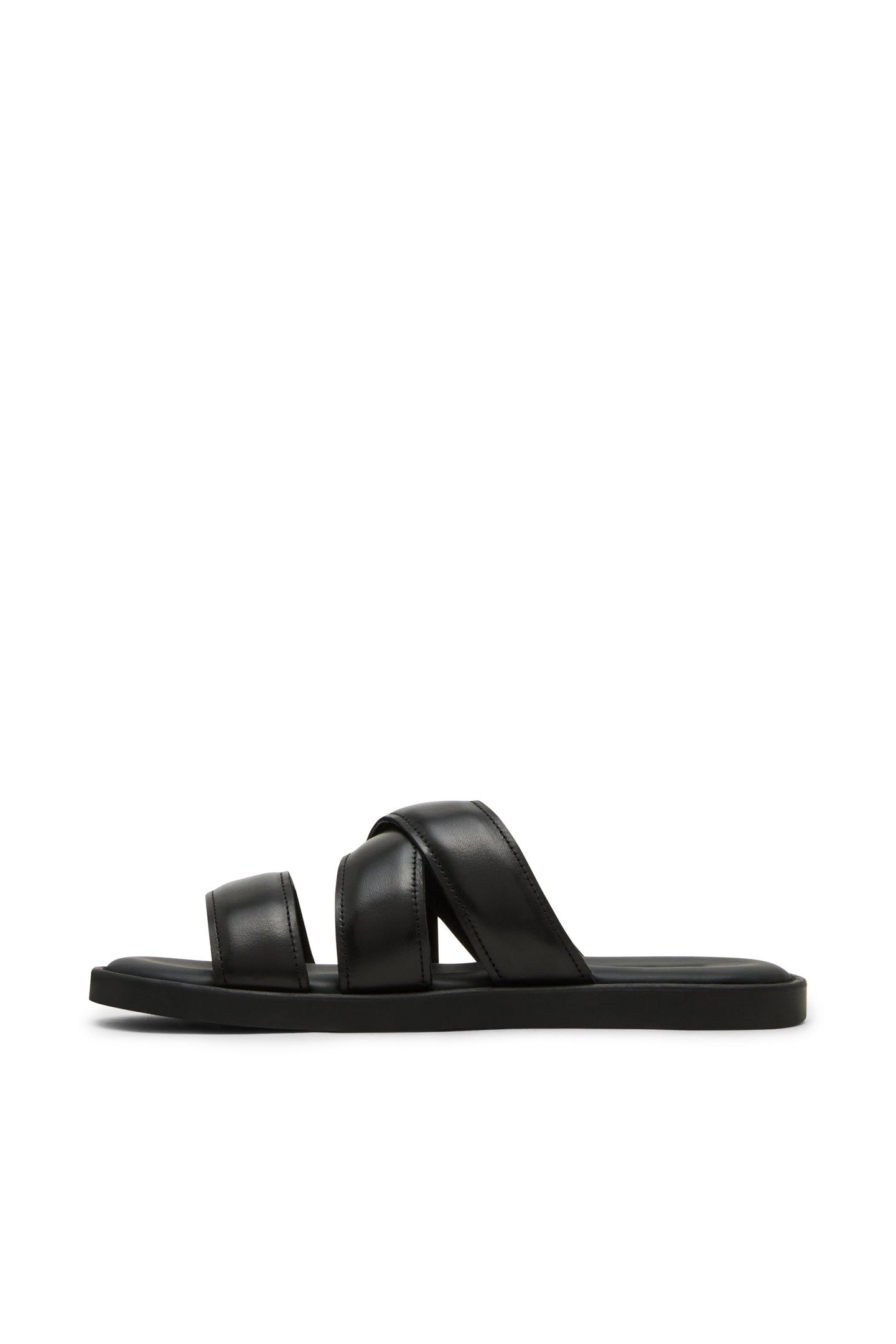 GRABBA SLIDES BLACK LEATHER 7