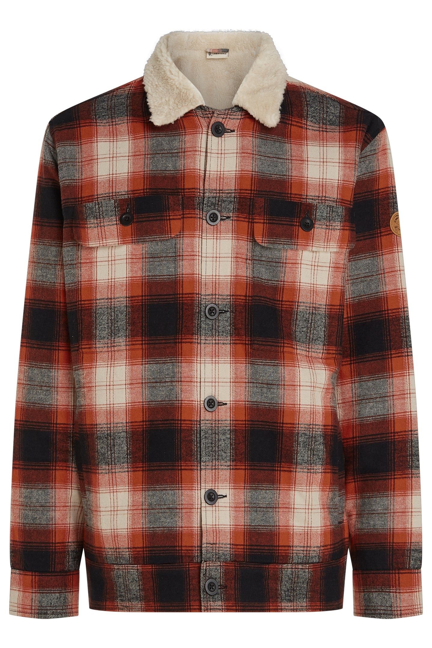 O'RIGINALS FLEECE LINED JACKET BONFIRE CHECK 4