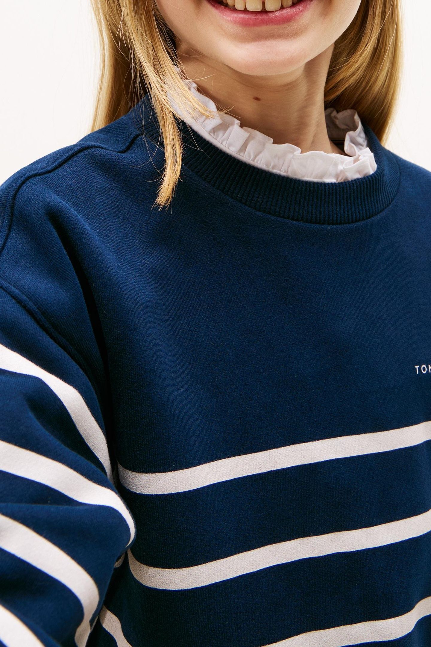 UNISEX MINI CORP STRIPE CREW DARK NIGHT NAVY STRIPE 3