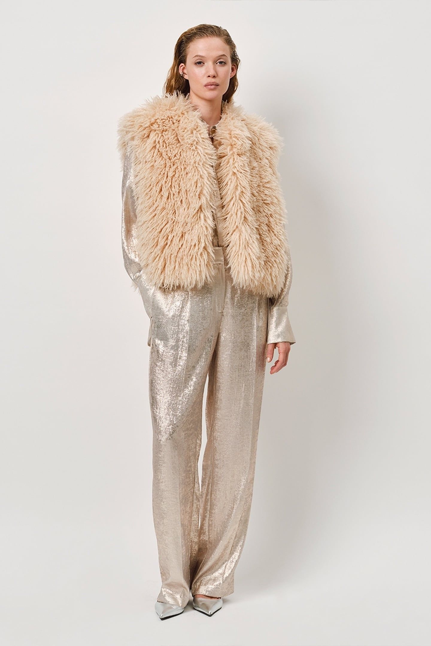 CHARM METALLIC PANTS CHAMPAGNE 3