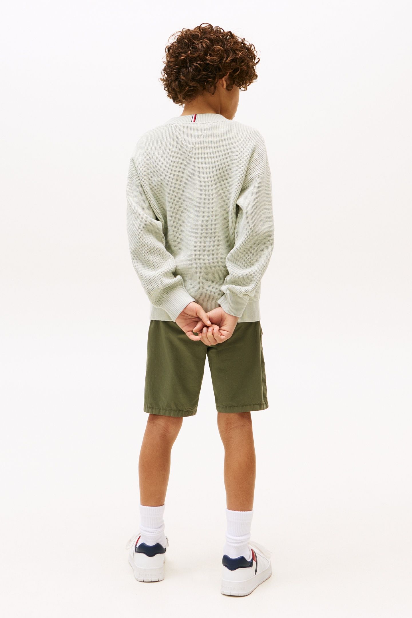 BOYS COTTON TEXTURE SWEATER MISTY SAGE 2