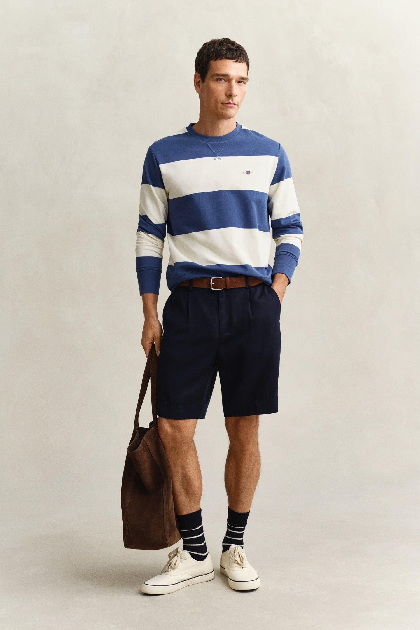 STRIPED C-NECK VINTAGE BLUE 3