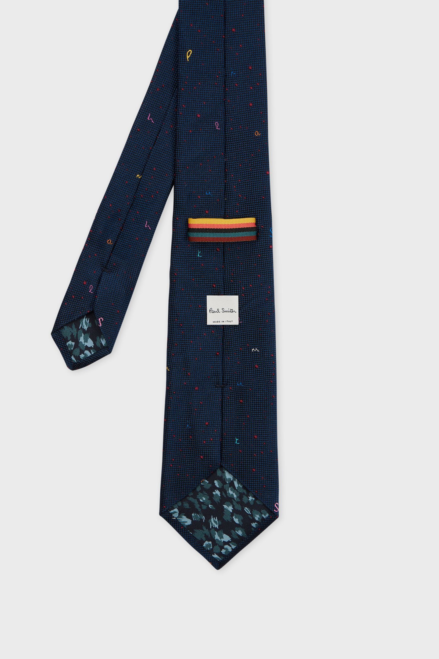 MEN TIE DOTTY LETTERS NAVY 3