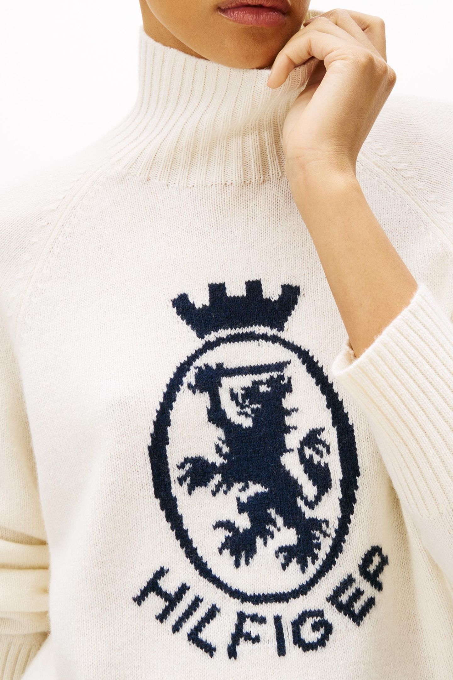 WOOL BLEND GRAPHIC SWEATER IVORY PETAL 5