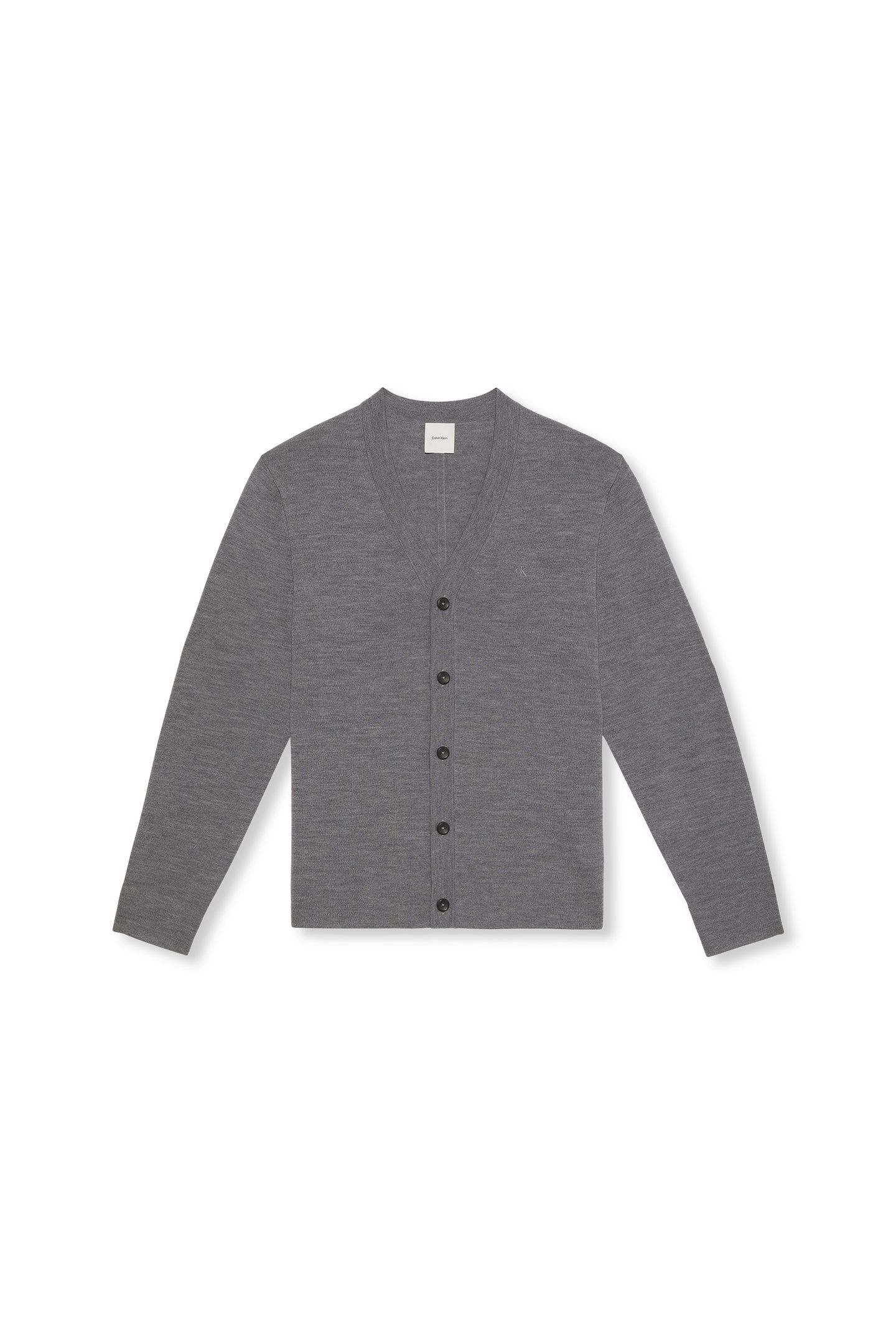 LS 100% MERINO CARDIGAN MED GREY HEATHER 4