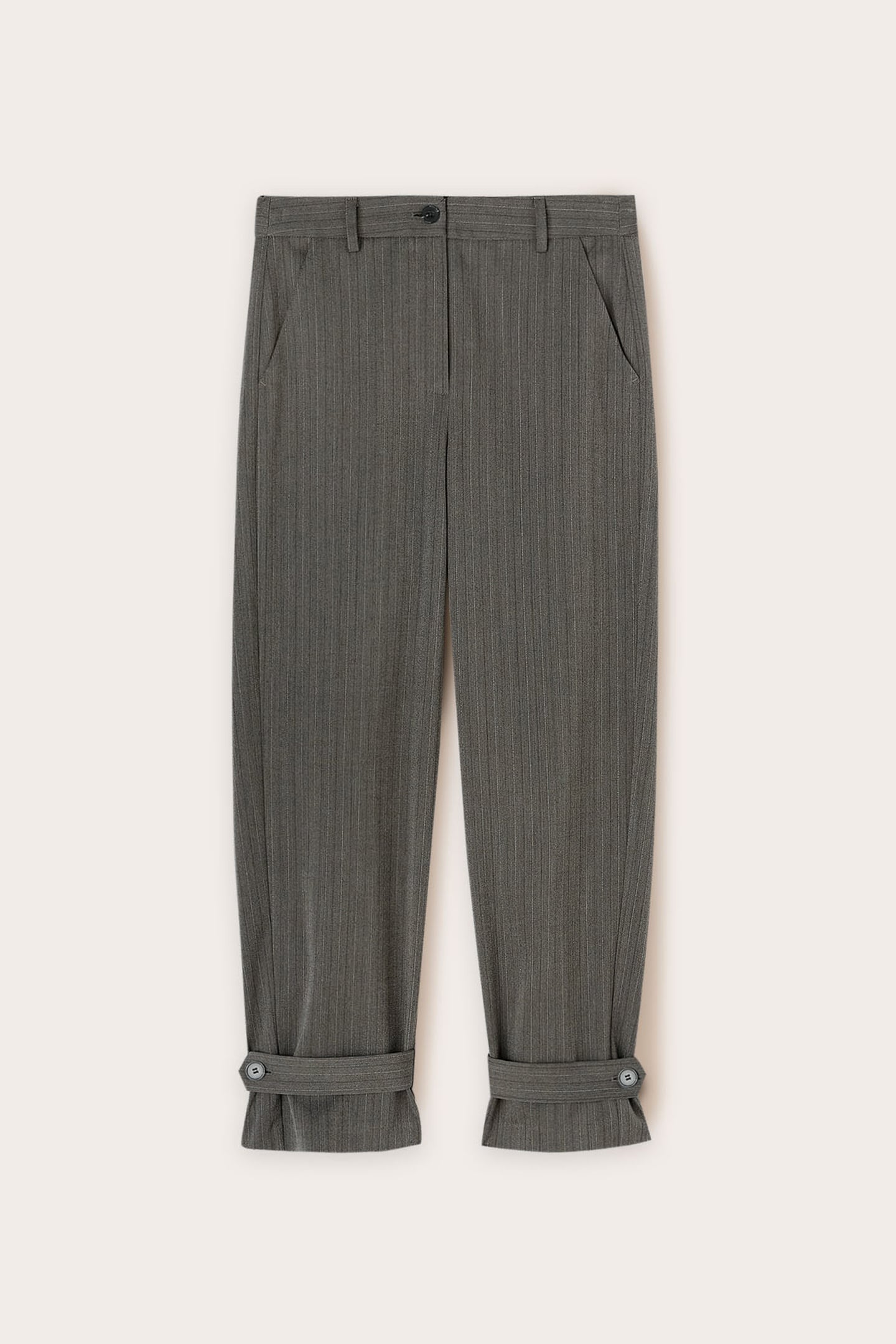 PINSTRIPE LUREX TROUSERS WITH WAISTBAND GREY 4