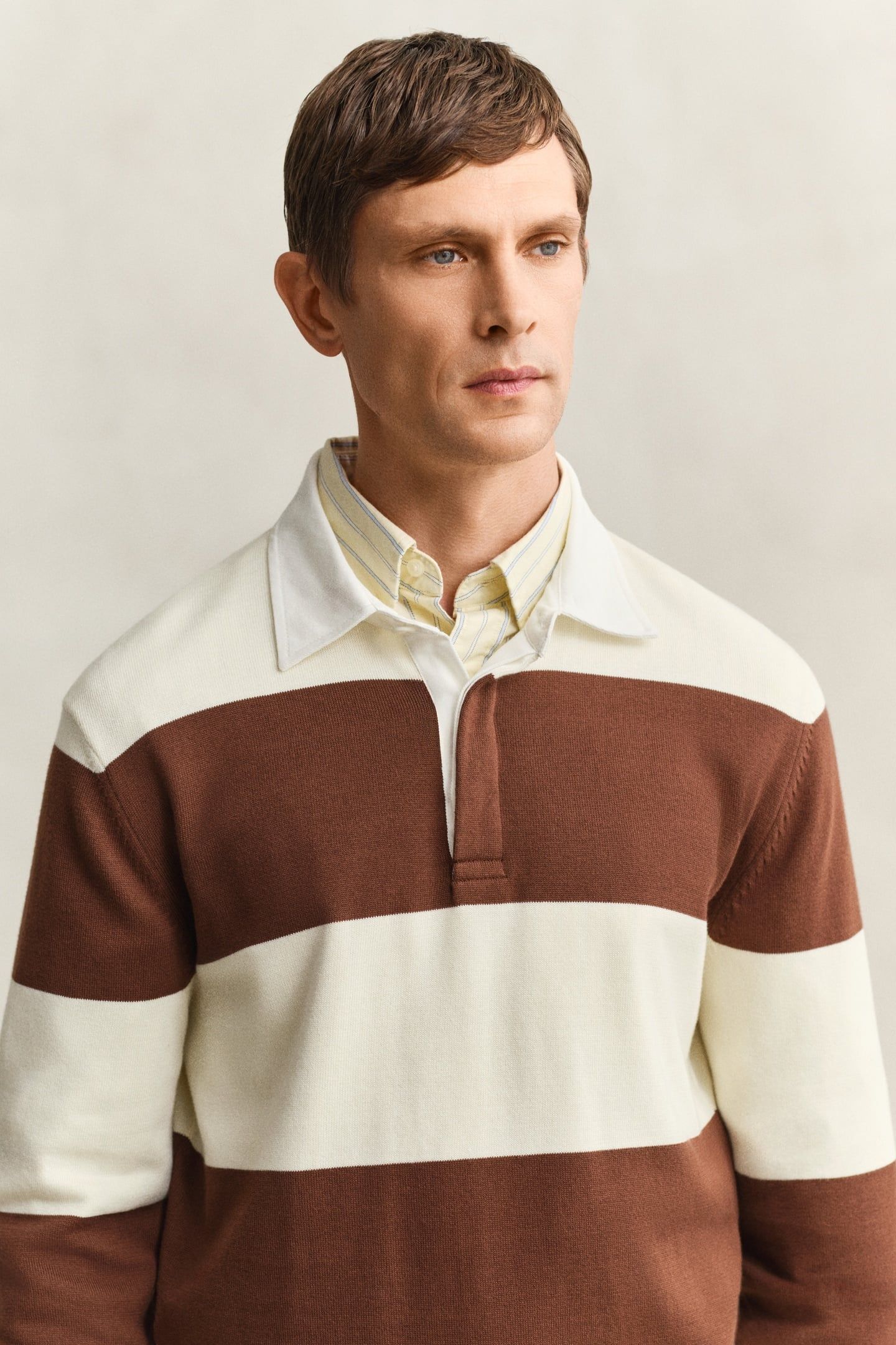 BARSTRIPED COTTON POLO CREAM 5