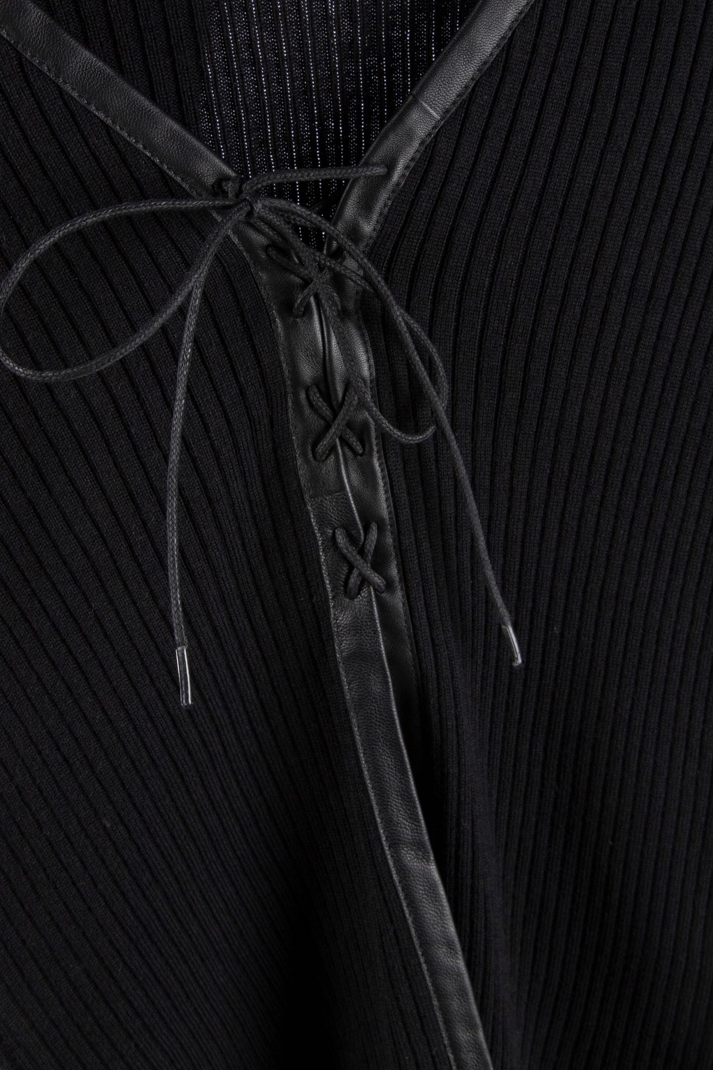 BONDAGE LACING WOOL CARDIGAN BLACK 4