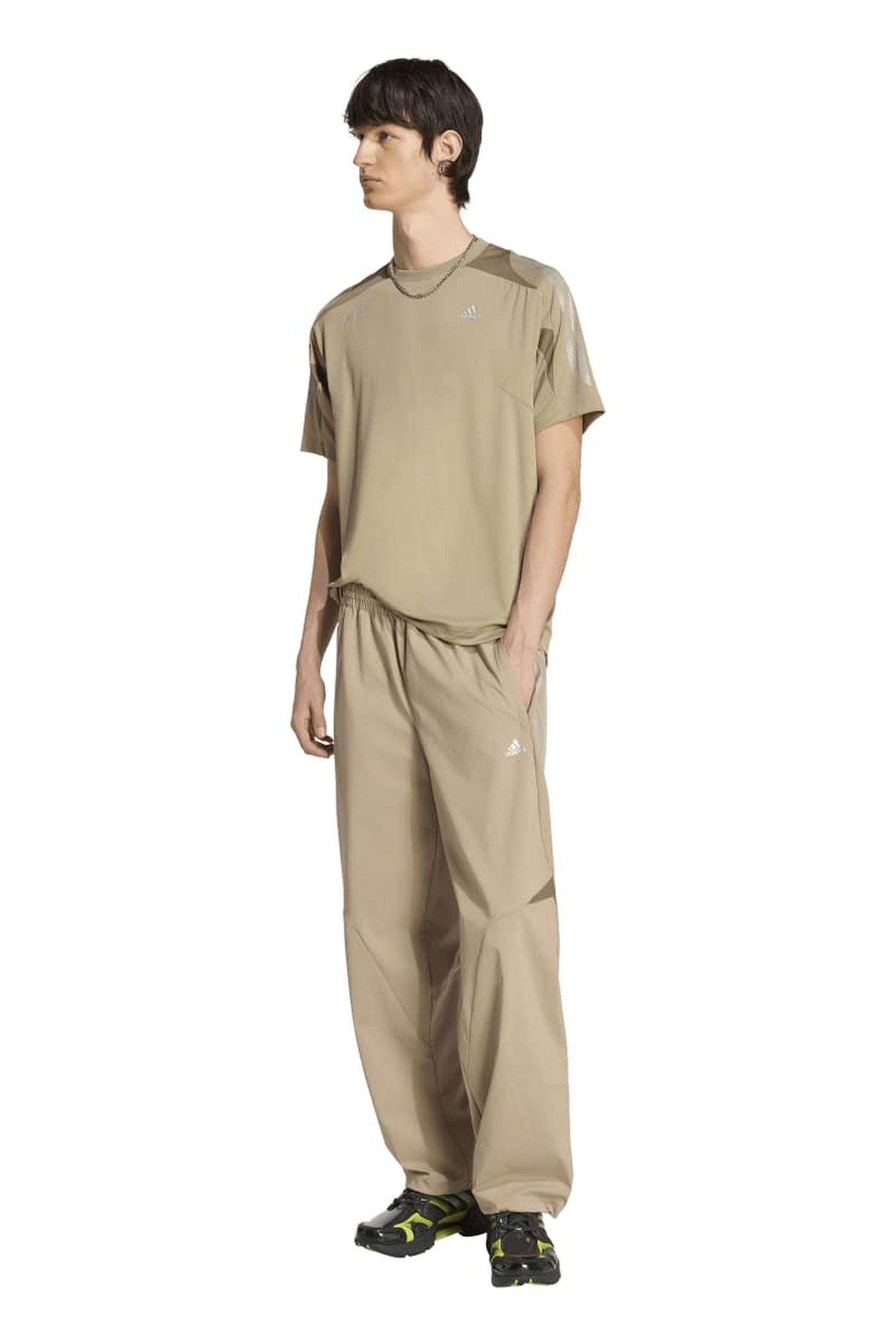 UNISEX F50 STRIPED TRACK PANTS BLANCH BROWN 1