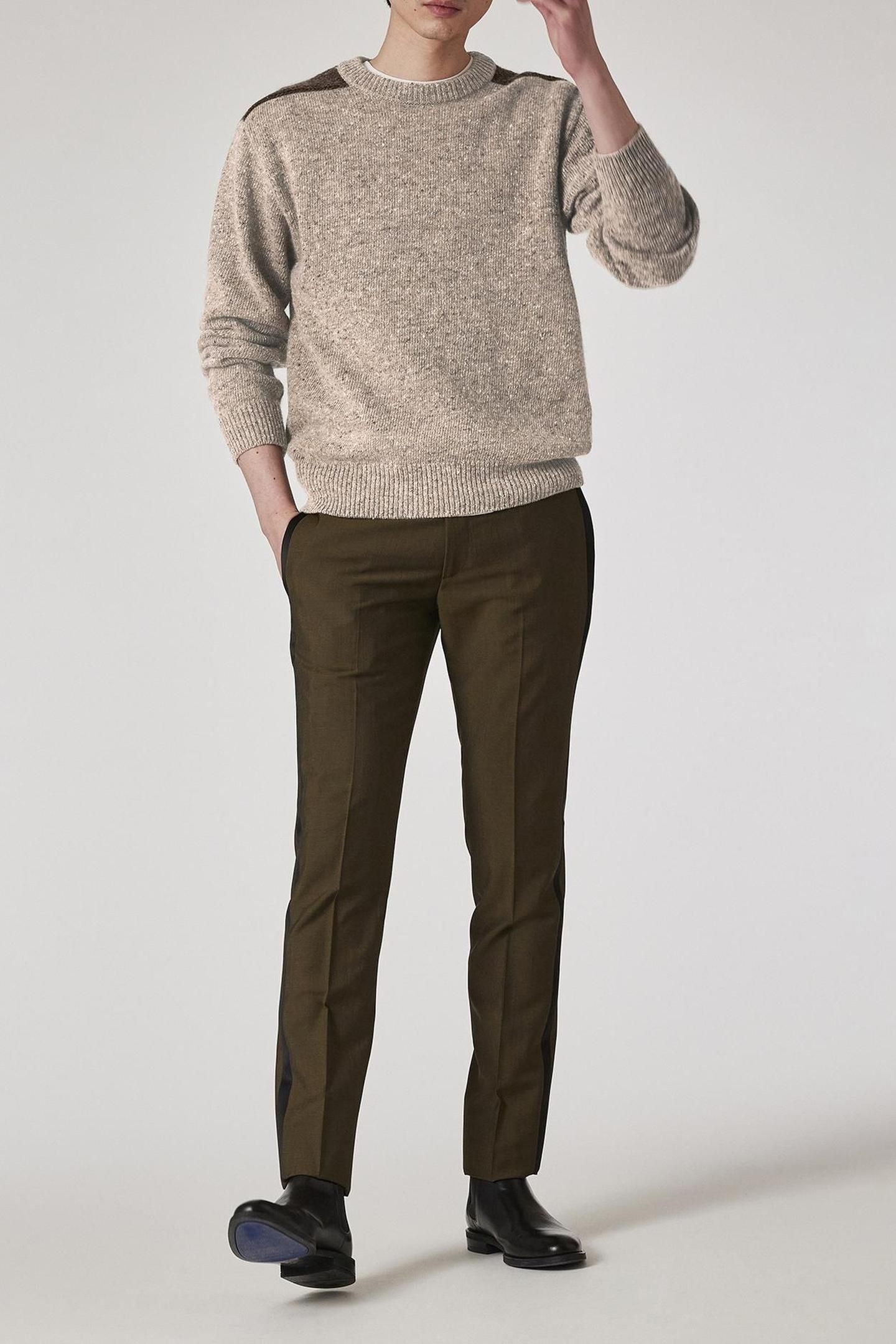 MENS SWEATER CREW NECK LIGHT BEIGE 2