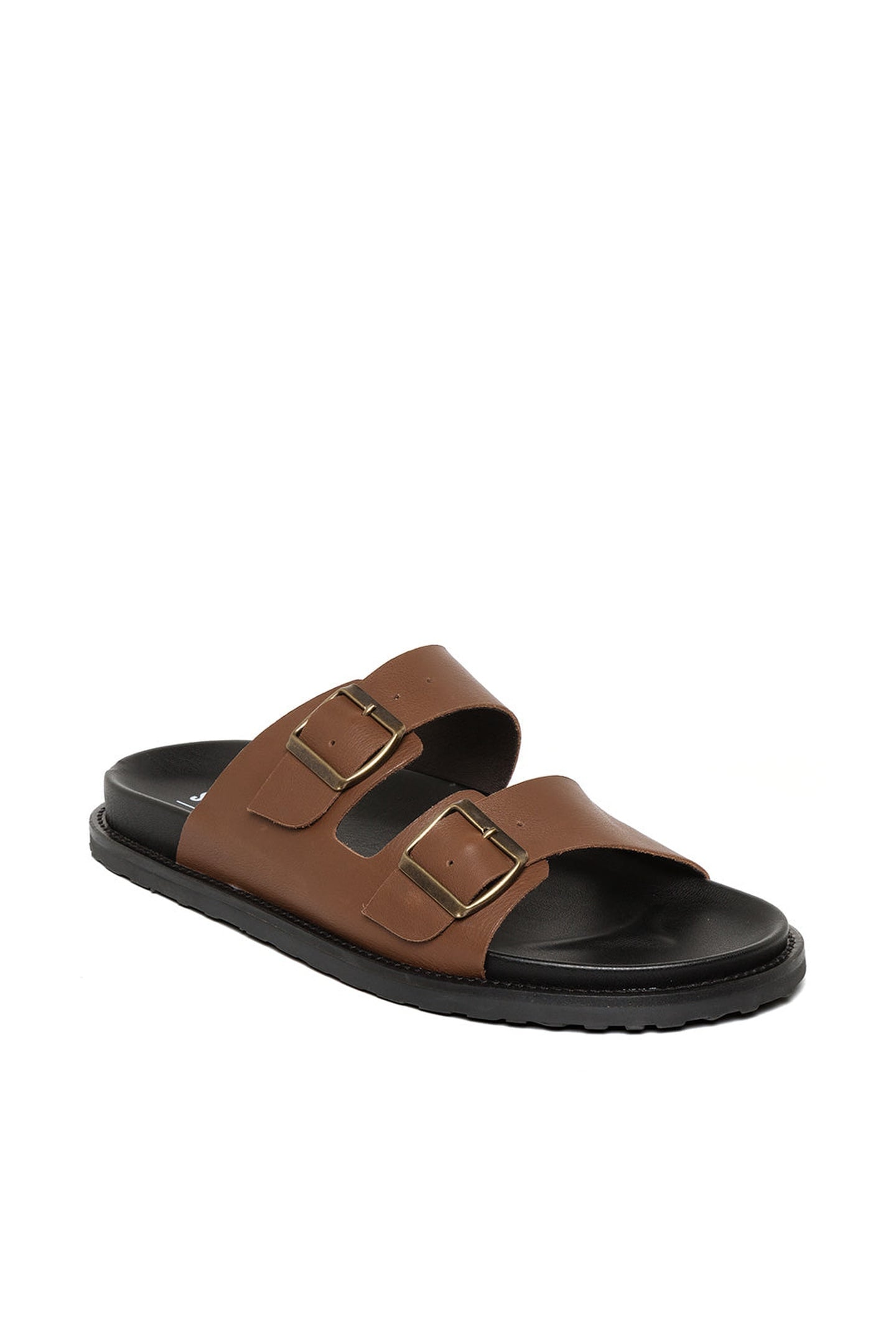 MAGNUS SLIDES BROWN LEATHER 2