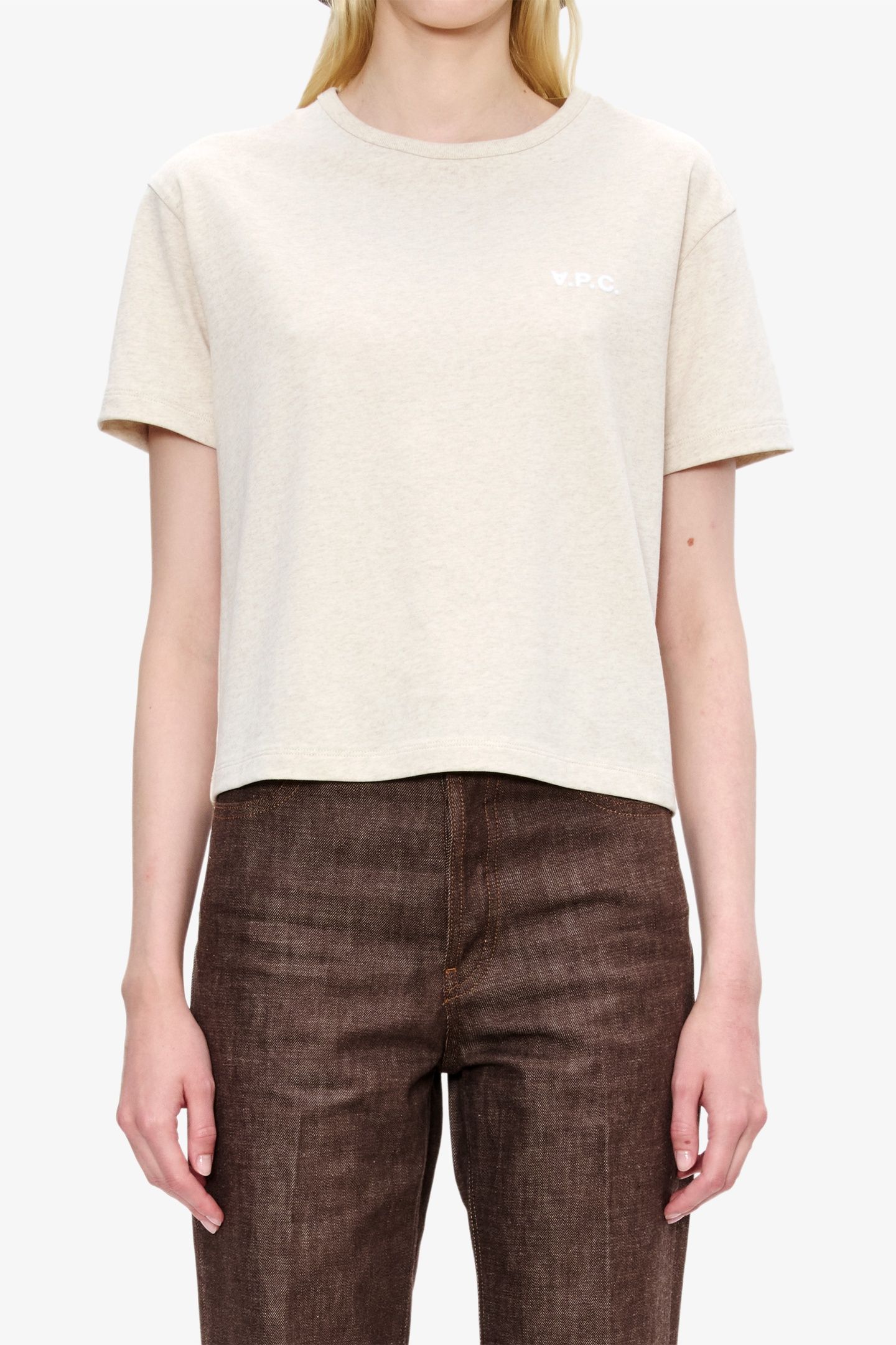 T-SHIRT BOXY SMALL HEATHERED ECRU/ECRU 1