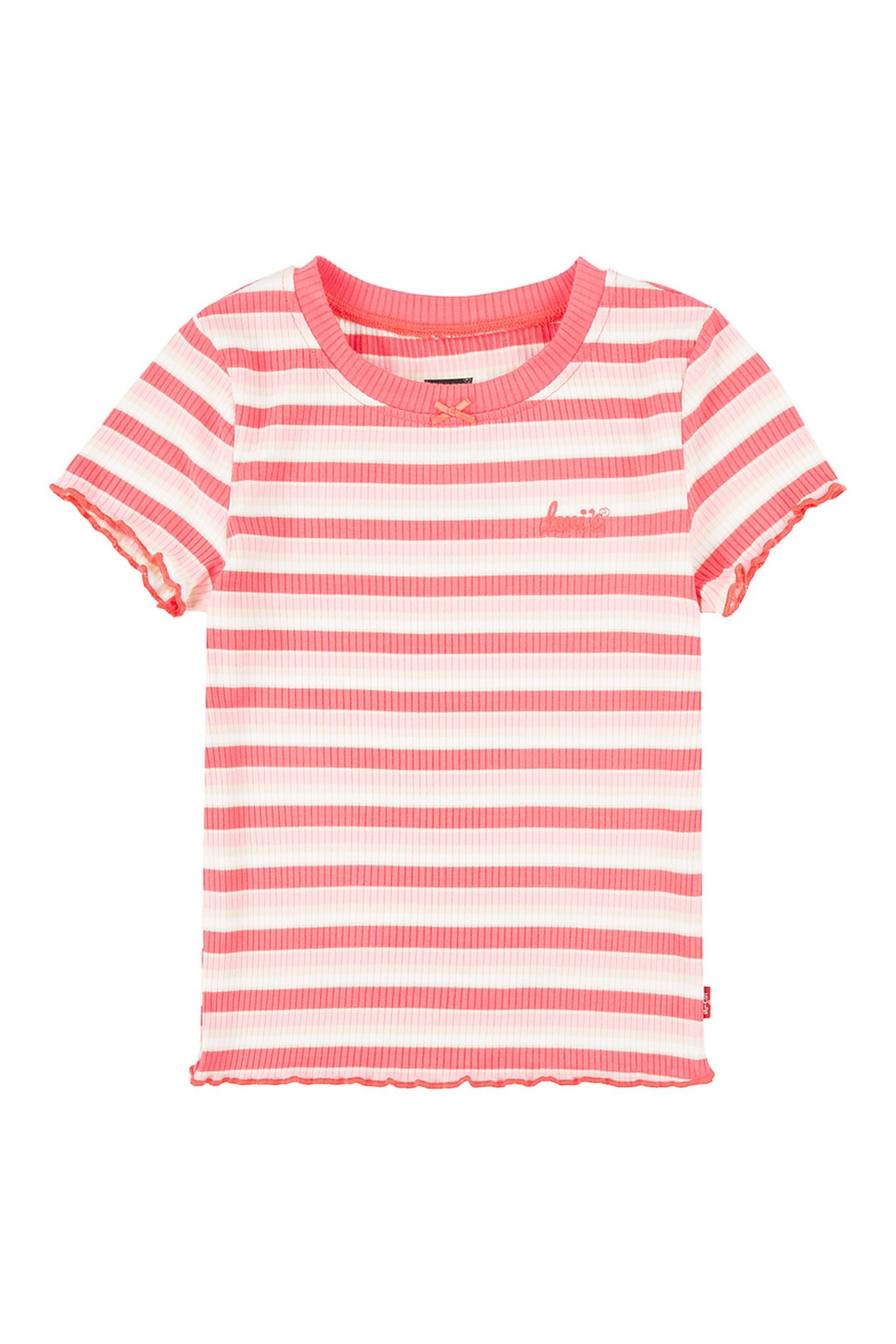 GIRLS SS STRIPED MEET & GREET TOP ROSE OF SHARON 1