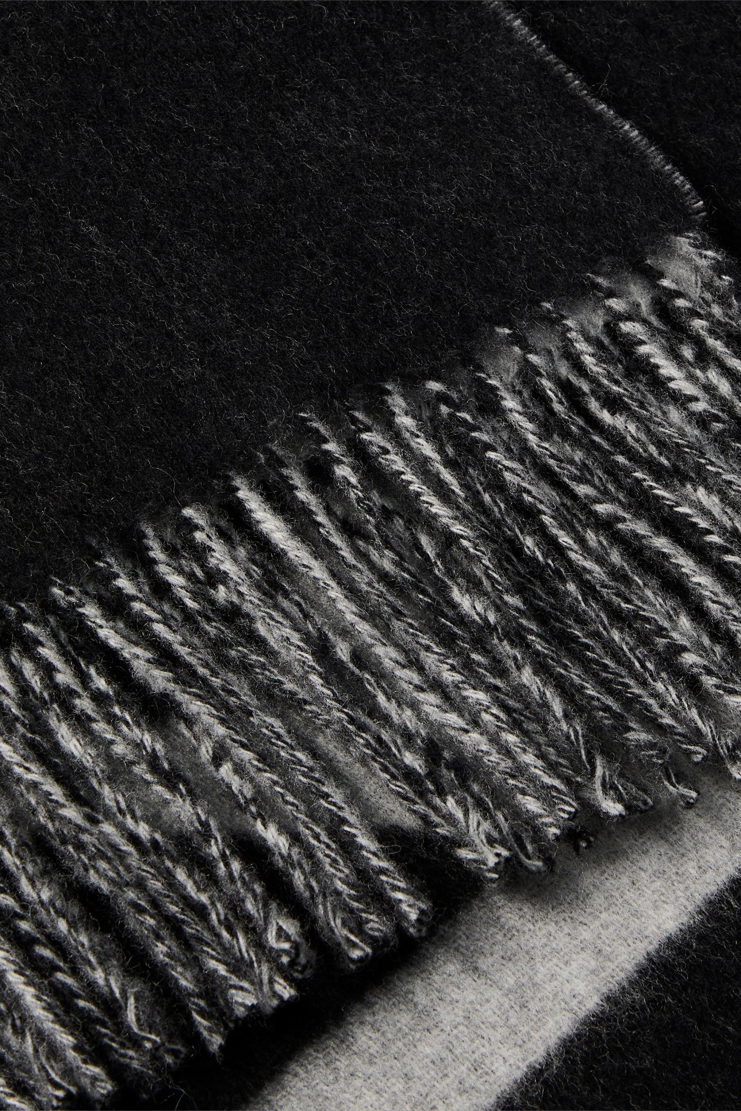 BOLD LOGO BRUSHED WOOL SCARF BLACK/QUIET GRAY 3