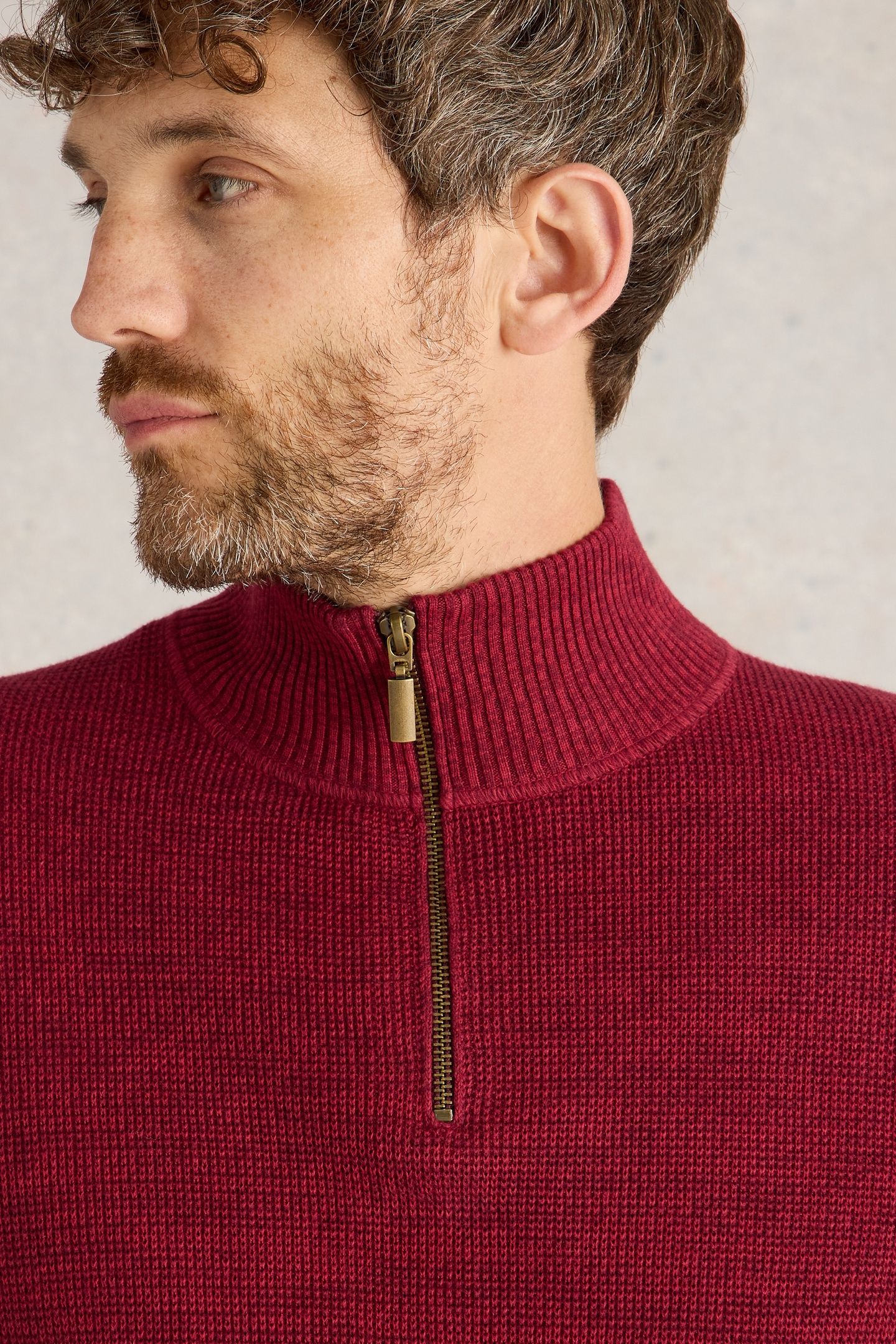 ATTADALE FUNNEL NECK JUMPER DEEP RED 5