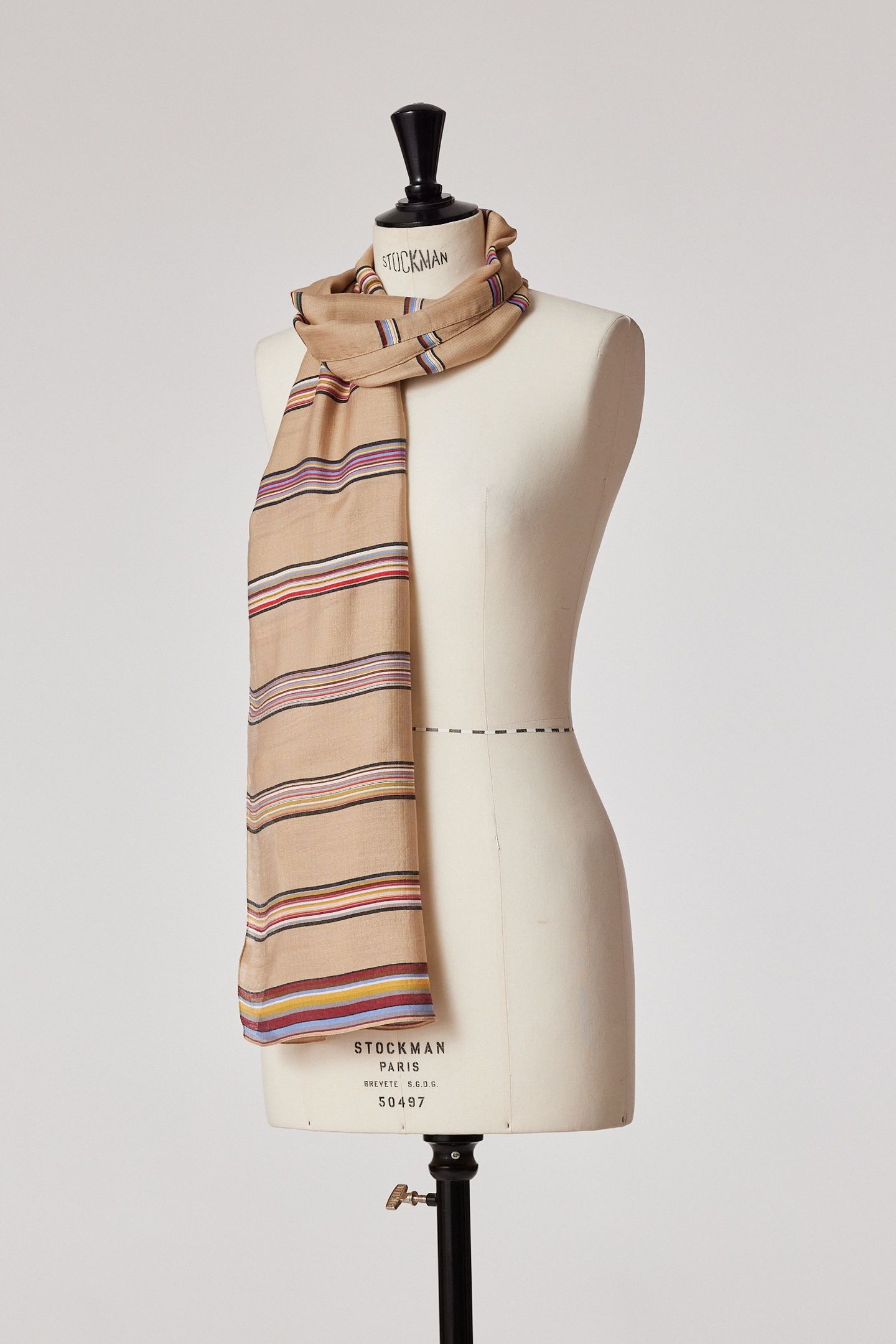 WOMEN SCARF SIGNT STRIPE SAND 3