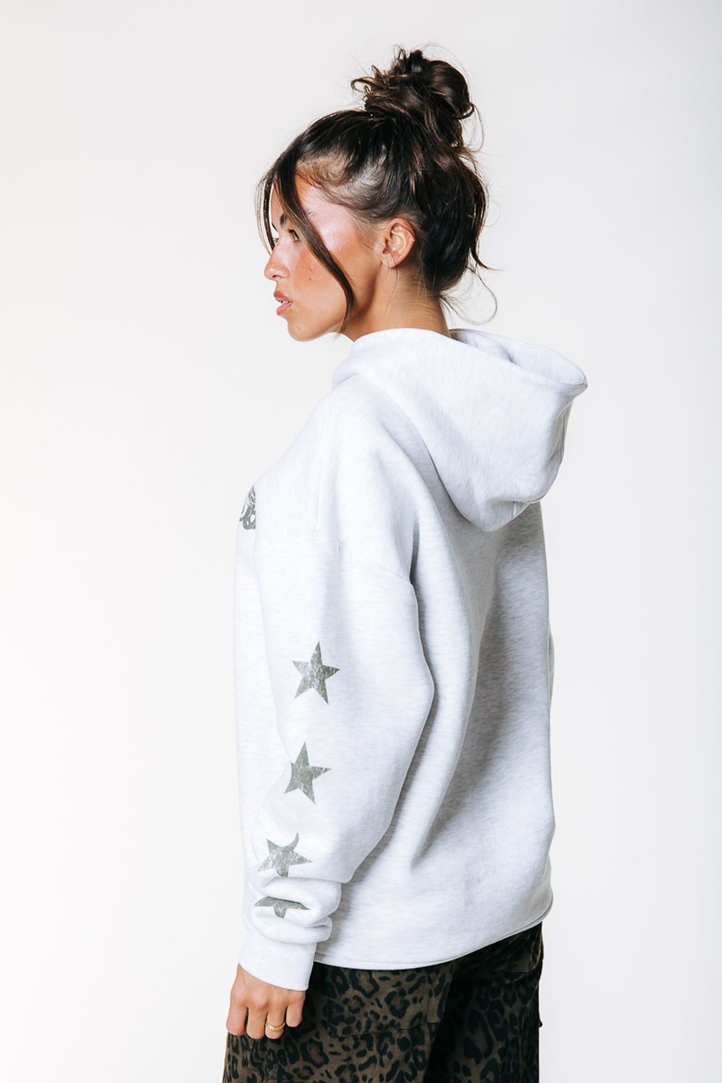 STAR LOGO CLEAN HOODIE LIGHT GREY MELANGE 3