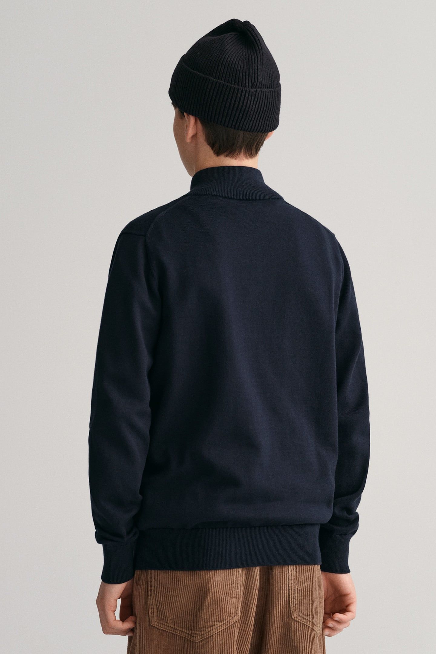 TEEN UNISEX SHIELD COTTON HALF ZIP EVENING BLUE 3